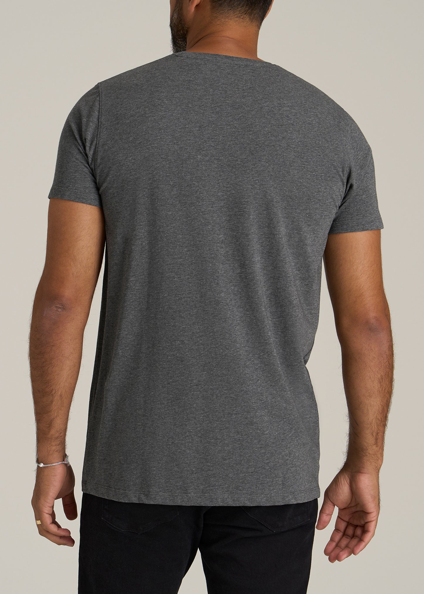 Logo Tee for Tall Men in Charcoal Mix