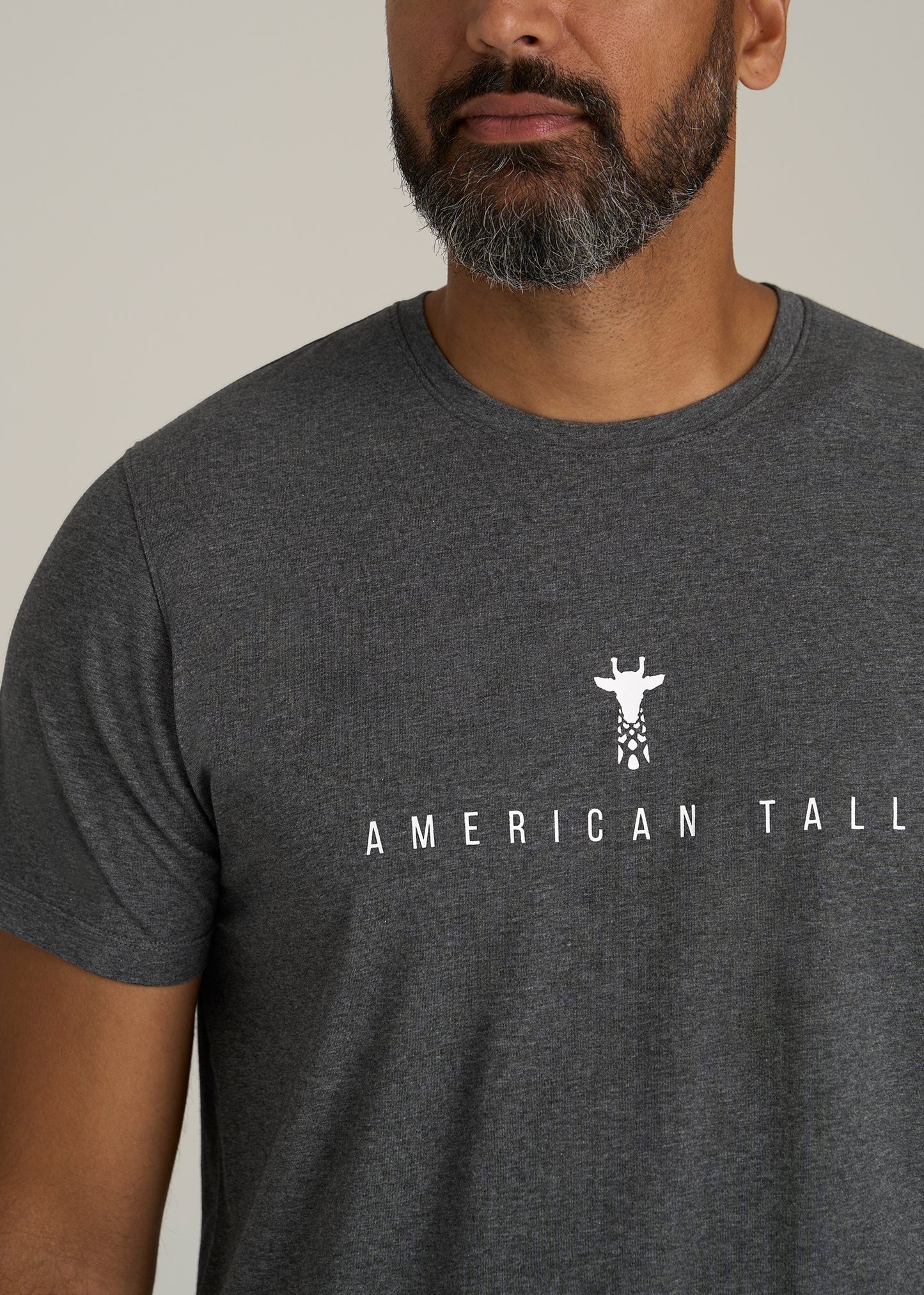 Logo Tee for Tall Men in Charcoal Mix