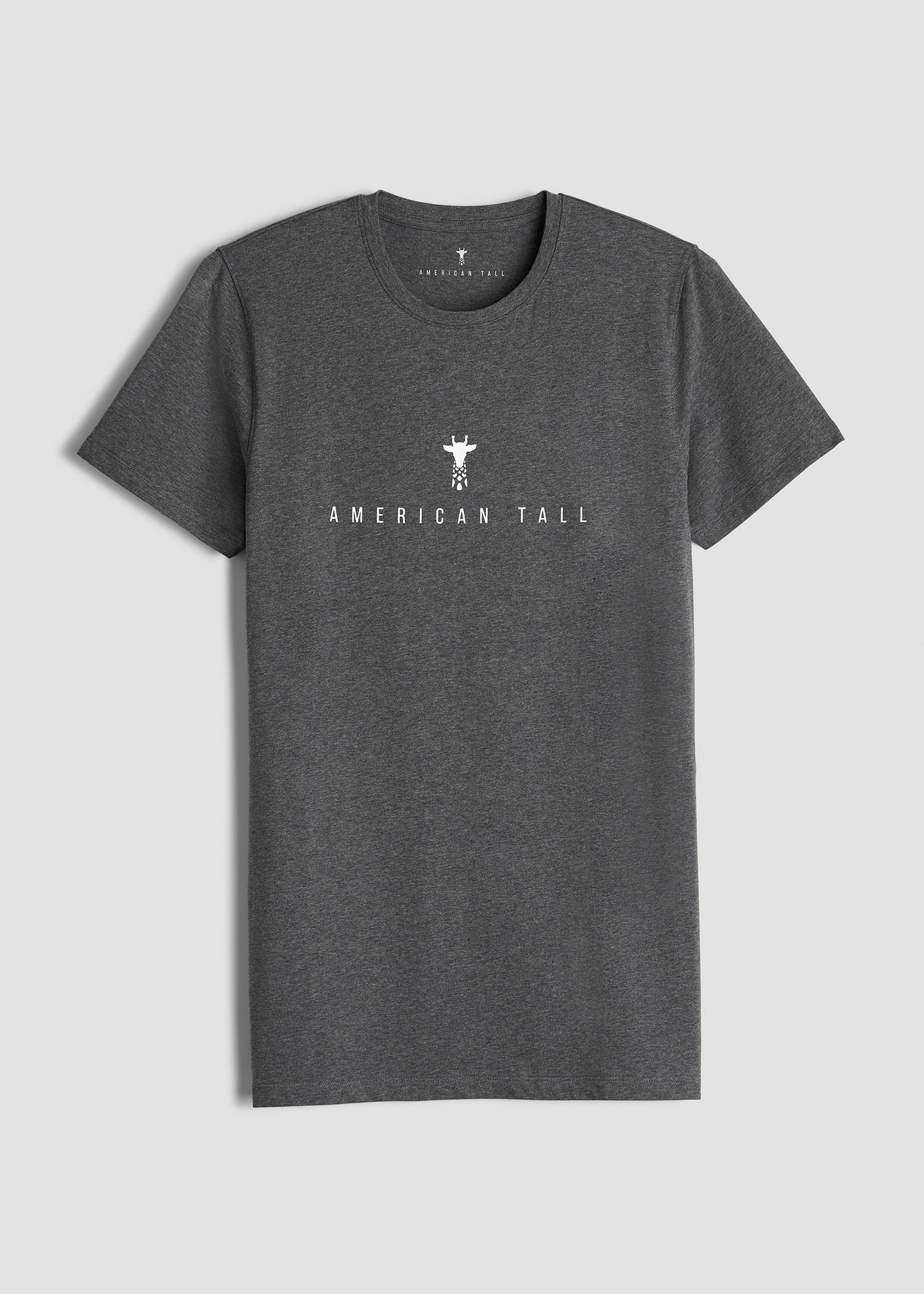 Logo Tee for Tall Men in Charcoal Mix