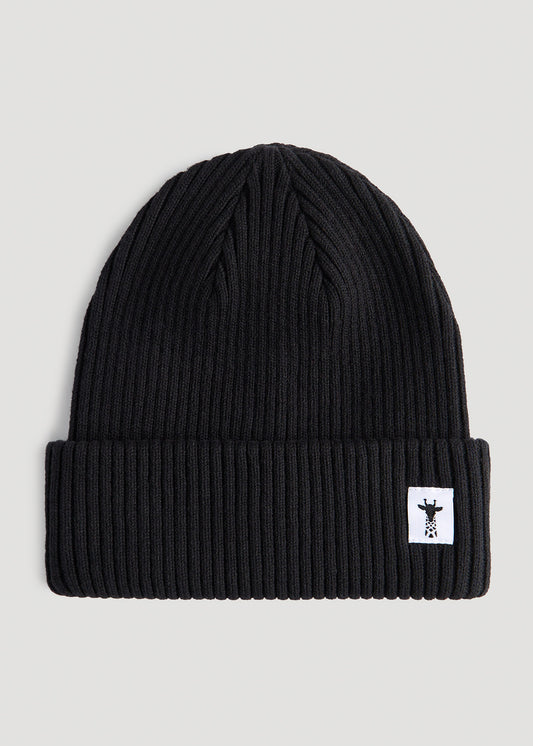 American-Tall-Men-Cotton-Beanie-Black-Laydown