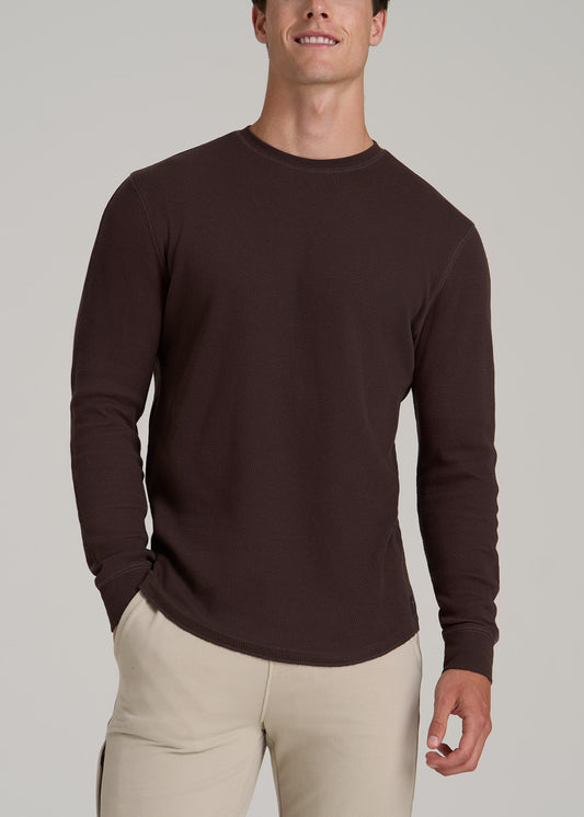 Double Honeycomb Thermal Crewneck for Tall Men in Espresso