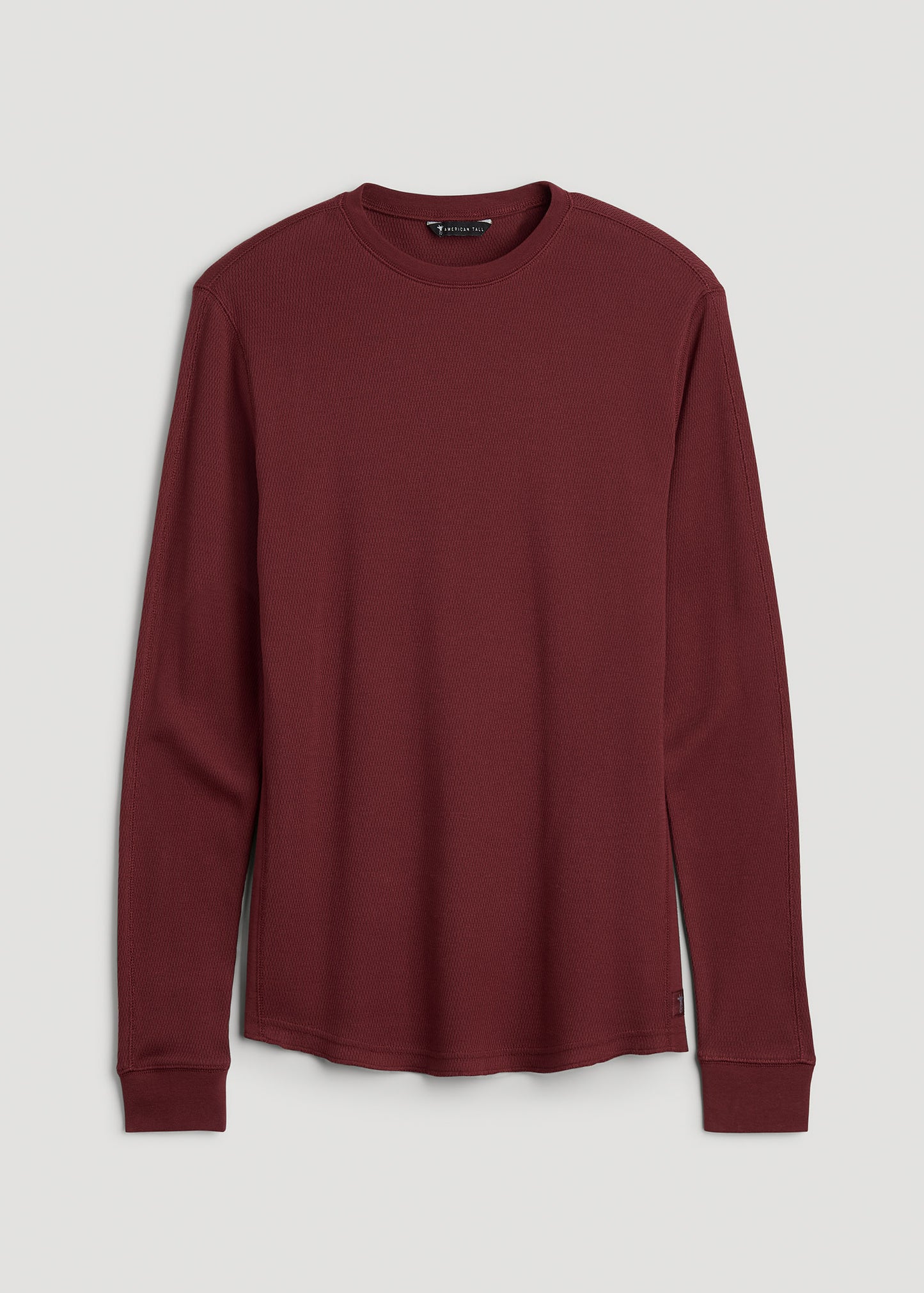 Double Honeycomb Thermal Crewneck for Tall Men in Red Ochre