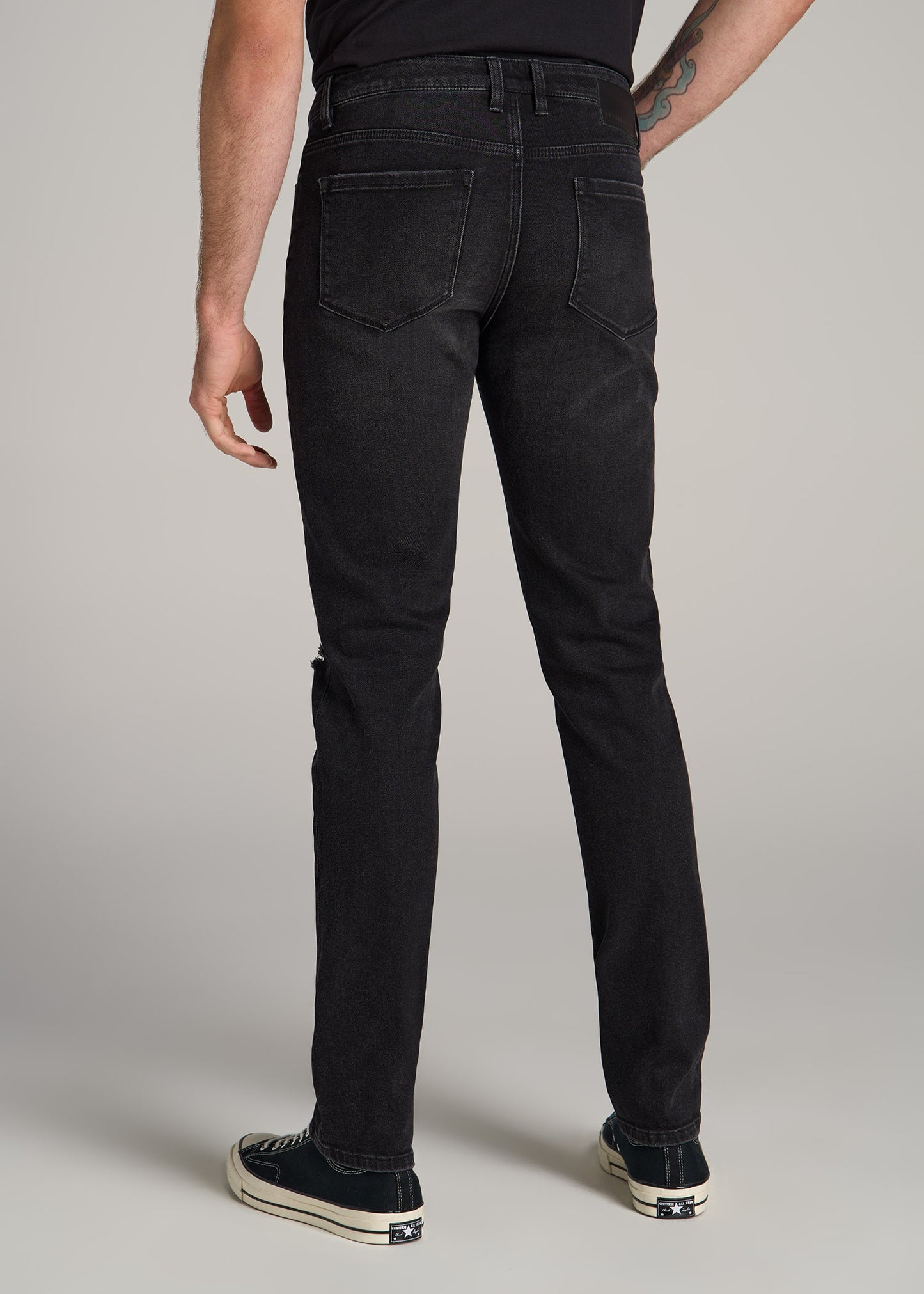 Dylan SLIM-FIT Jeans for Tall Men in Distressed Onyx Black Wash