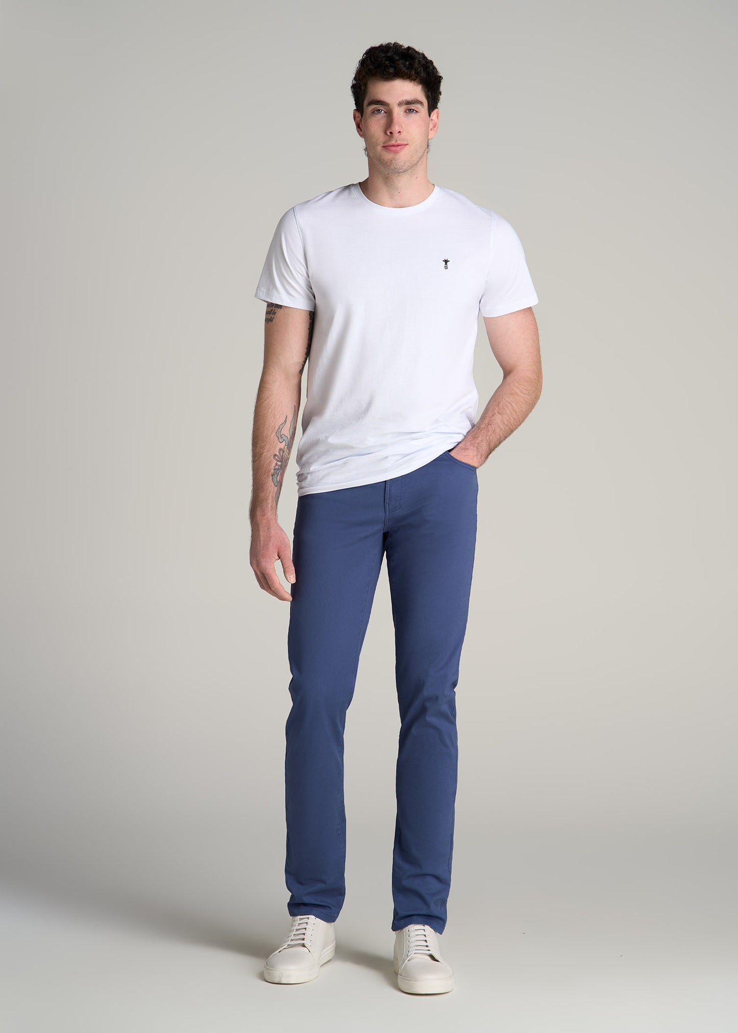 Dylan SLIM FIT Five-Pocket Pants For Tall Men in Steel Blue