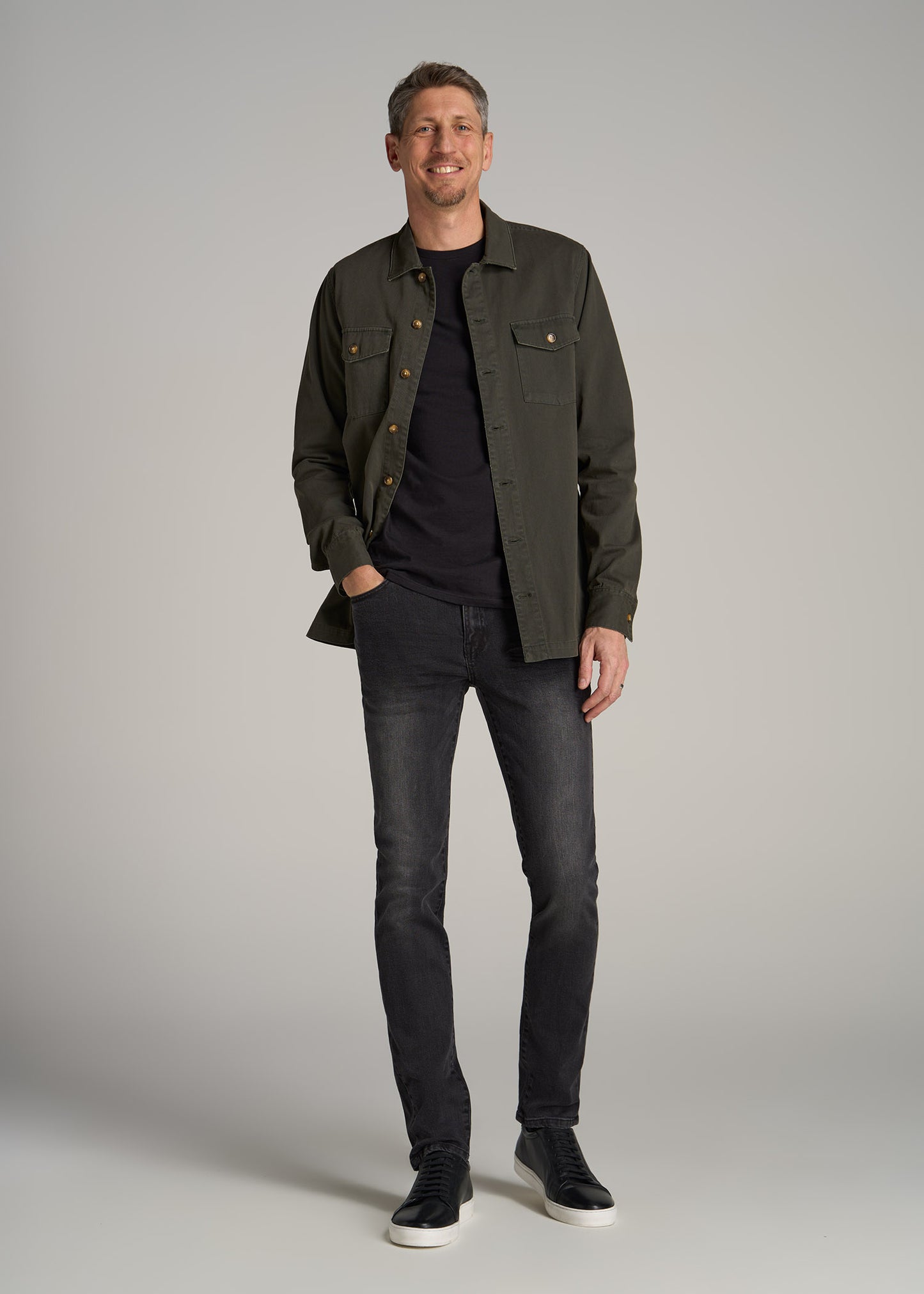 Dylan SLIM-FIT Jeans for Tall Men in Dark Smoke