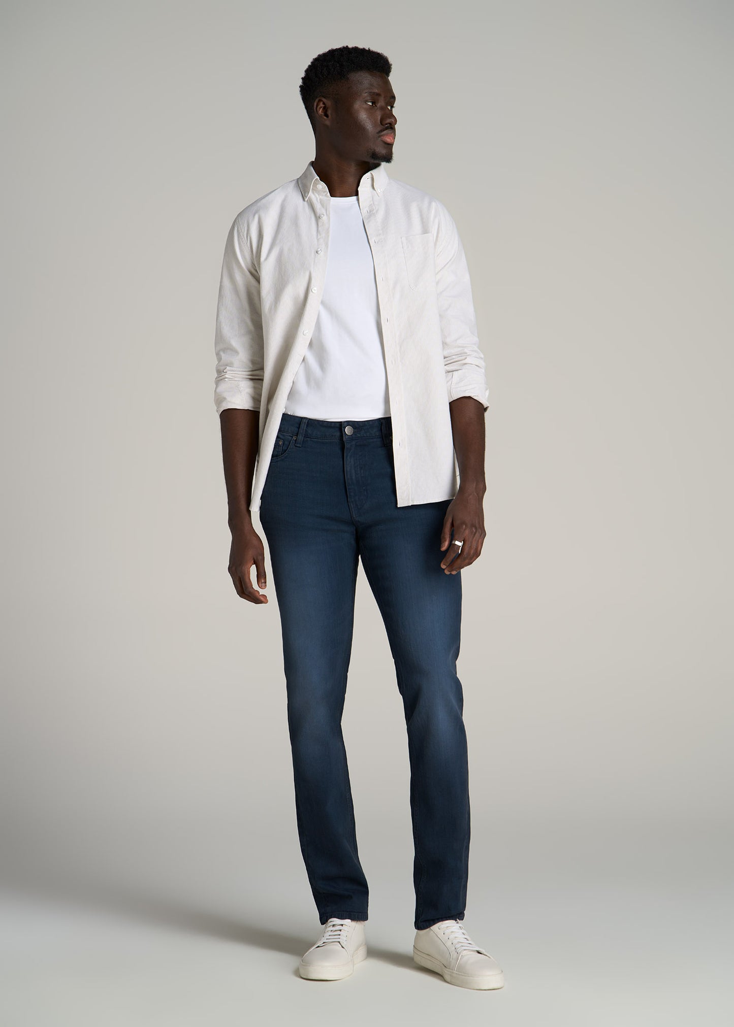 Dylan SLIM-FIT Jeans for Tall Men in Faded Blue Black