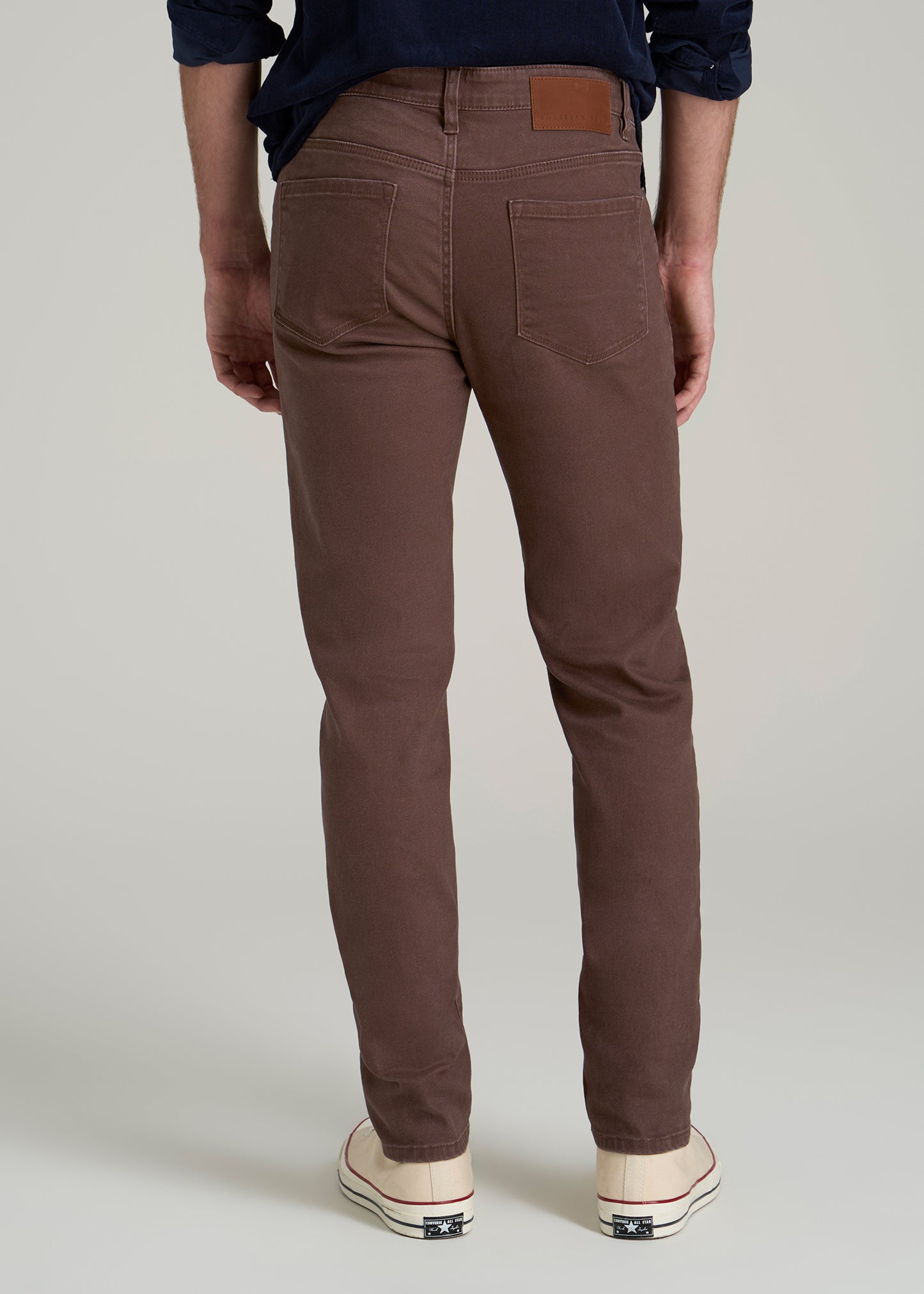 Dylan Slim Fit Colored Jeans for Tall Men in Dark Toffee