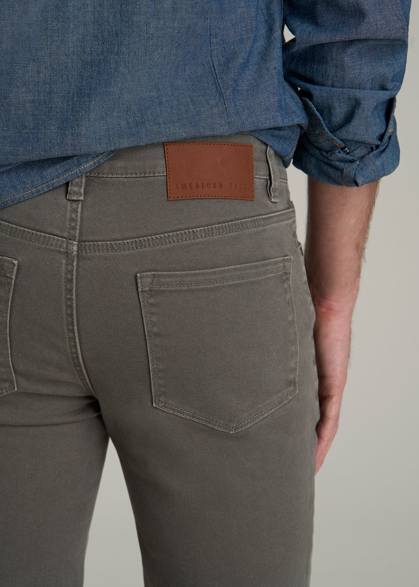 Dylan Slim Fit Colored Jeans for Tall Men in Sage