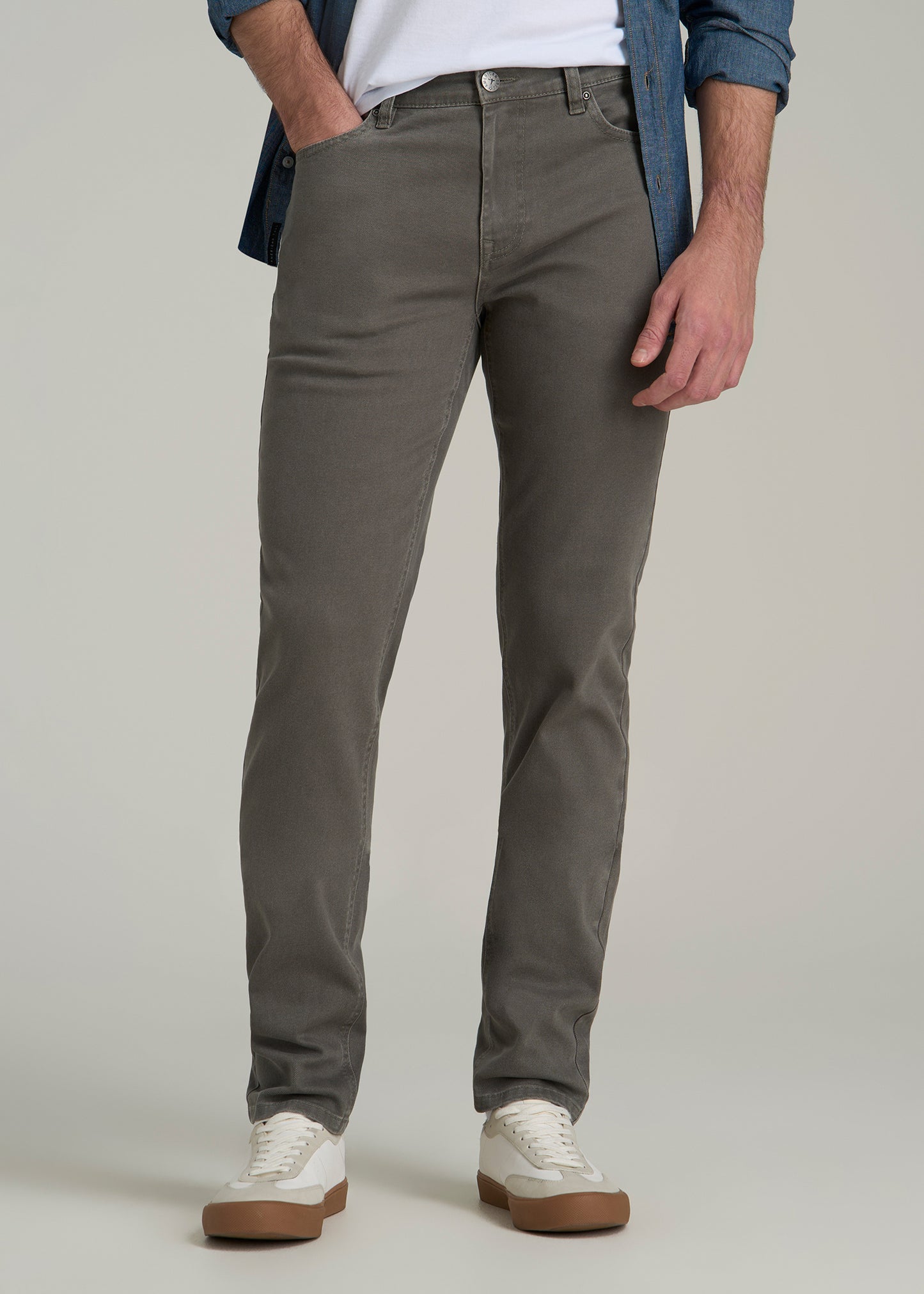 Dylan Slim Fit Colored Jeans for Tall Men in Sage