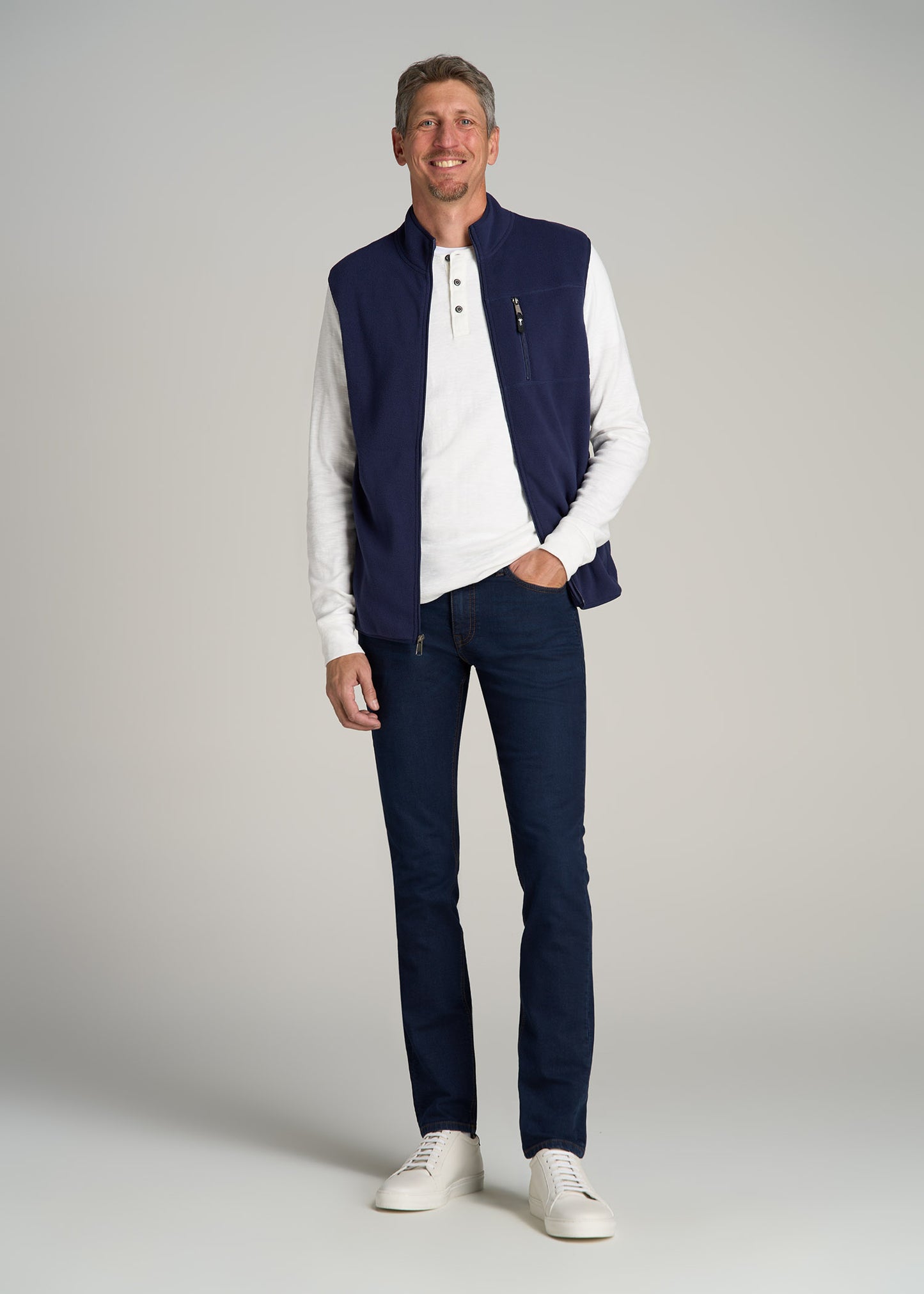 Dylan SLIM-FIT Fleeced Jeans for Tall Men in Rockies Blue