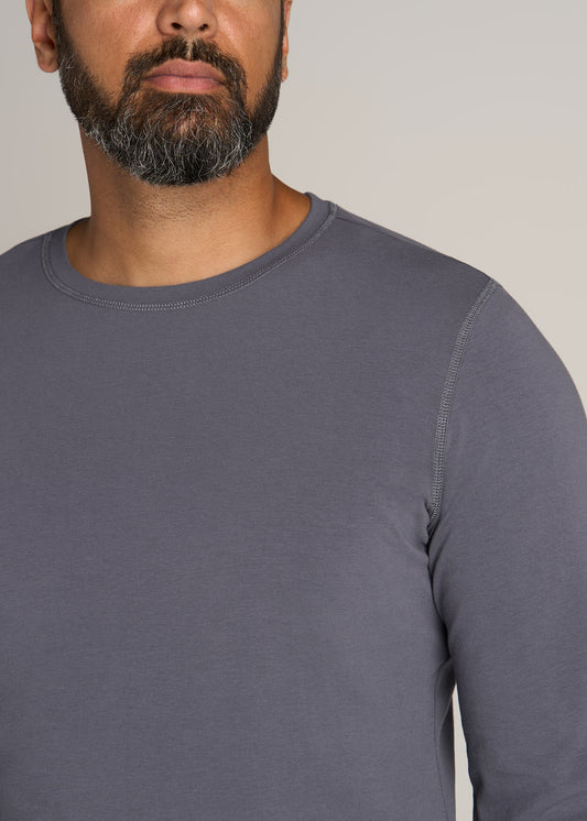 American-Tall-Men-Essential-Tee-Slim-fit-LS-Crewneck-Grey-Blue-detail