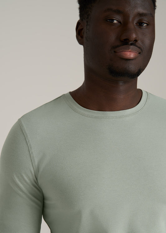 The Essential SLIM-FIT Long Sleeve Tee for Tall Men in Seagrass