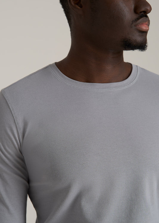 The Essential SLIM-FIT Long Sleeve Tee for Tall Men in Sustained Grey