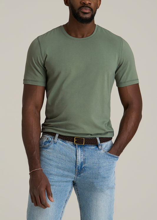 The Essential SLIM-FIT Crewneck Tee for Tall Men in Dark Seagrass