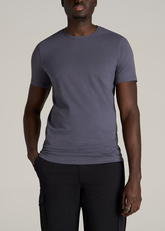 American-Tall-Men-Essential-Tees-Slim-fit-SS-Crewneck-Grey-Blue-front