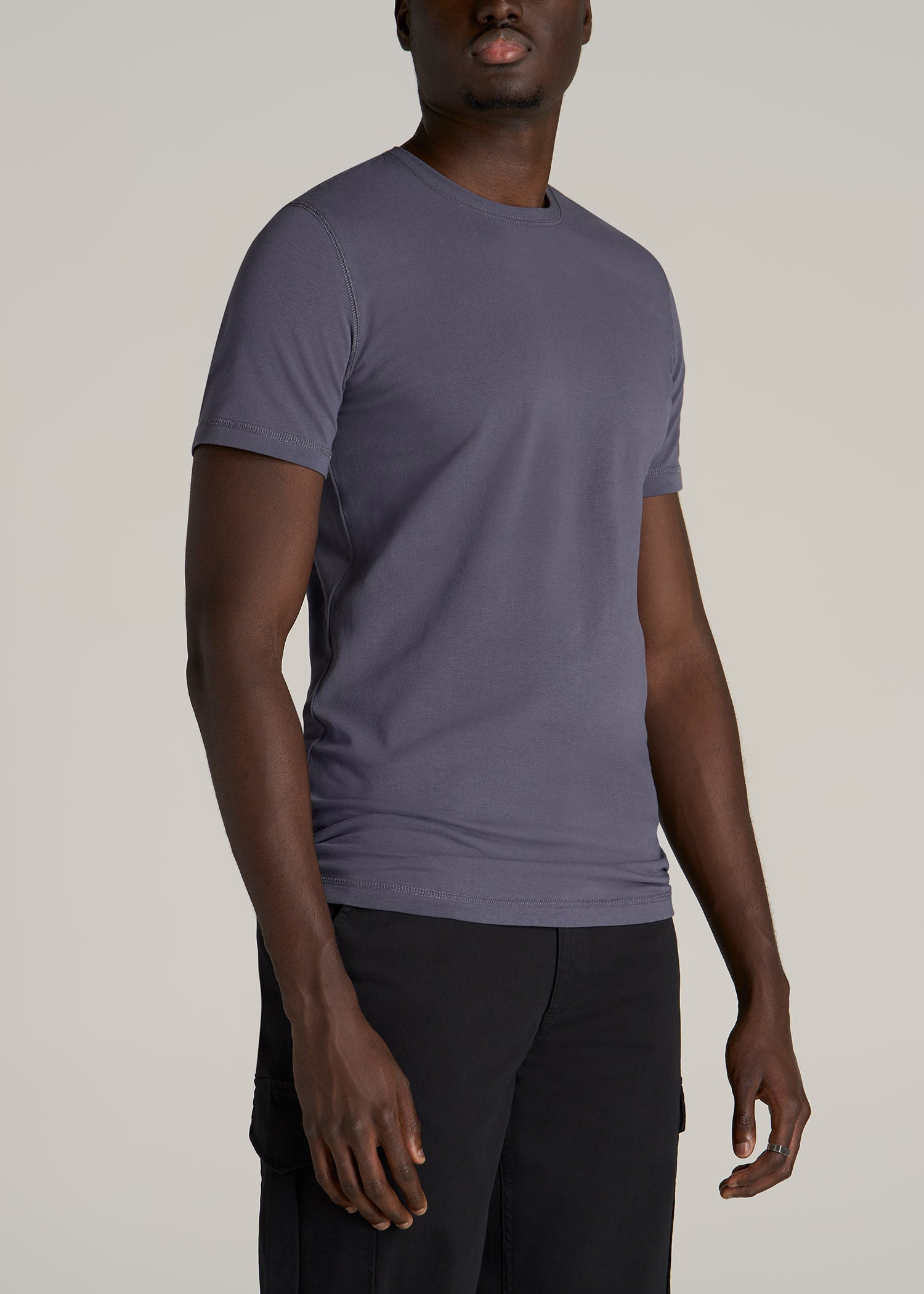 American-Tall-Men-Essential-Tees-Slim-fit-SS-Crewneck-Grey-Blue-side