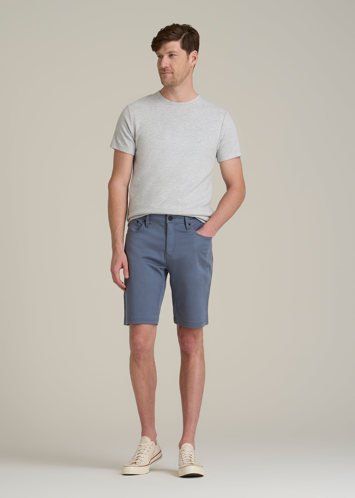 Everyday Comfort 5 Pocket Short for Tall Men in Blue Slate