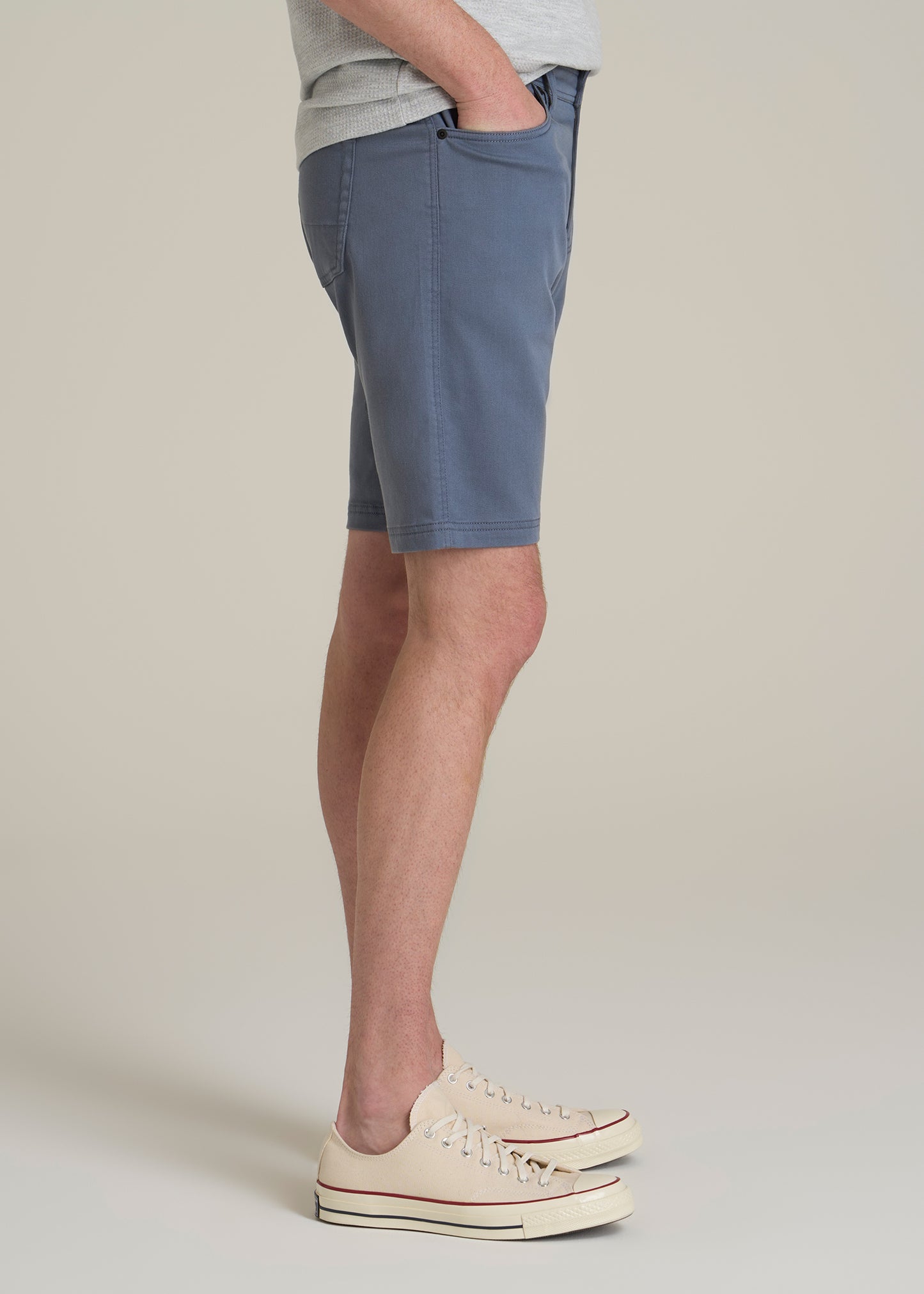 Everyday Comfort 5 Pocket Short for Tall Men in Blue Slate