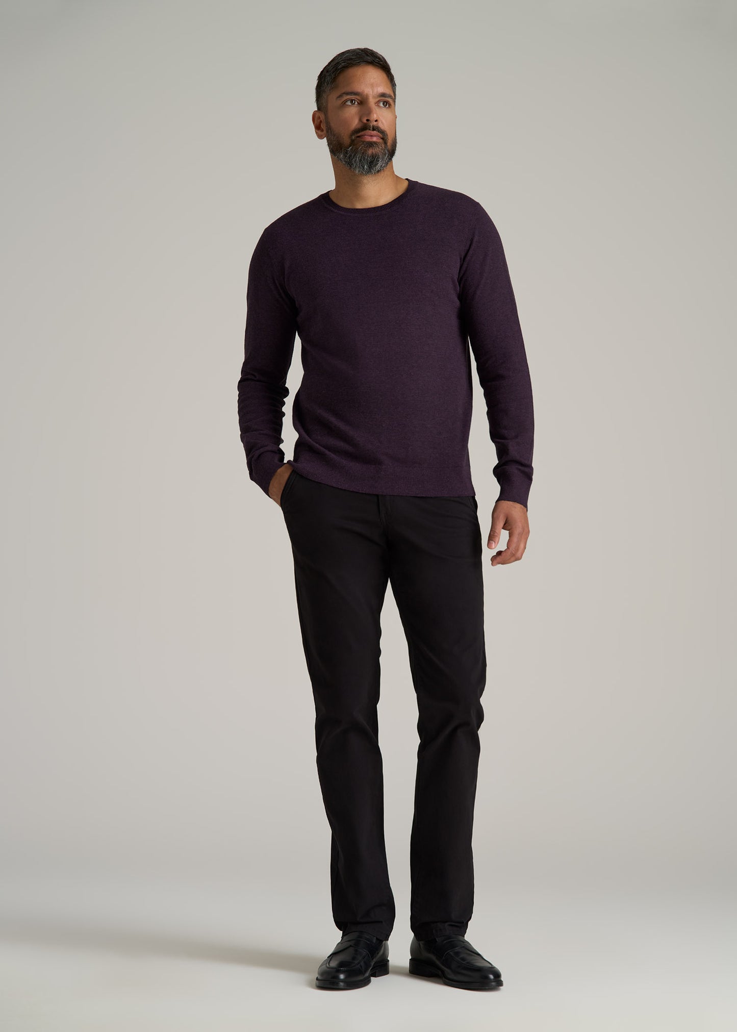 Everyday Crewneck Tall Men's Sweater in Midnight Plum