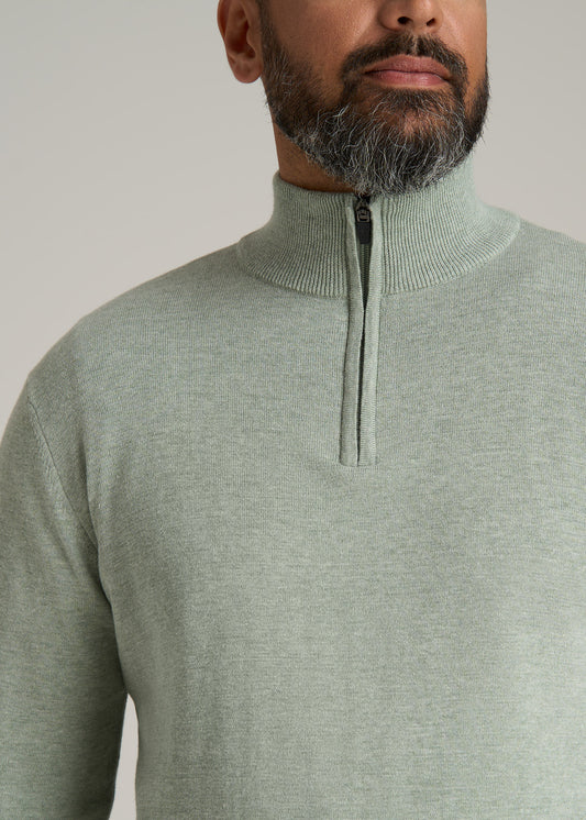 Everyday Quarter-Zip Tall Men's Sweater in Seagrass