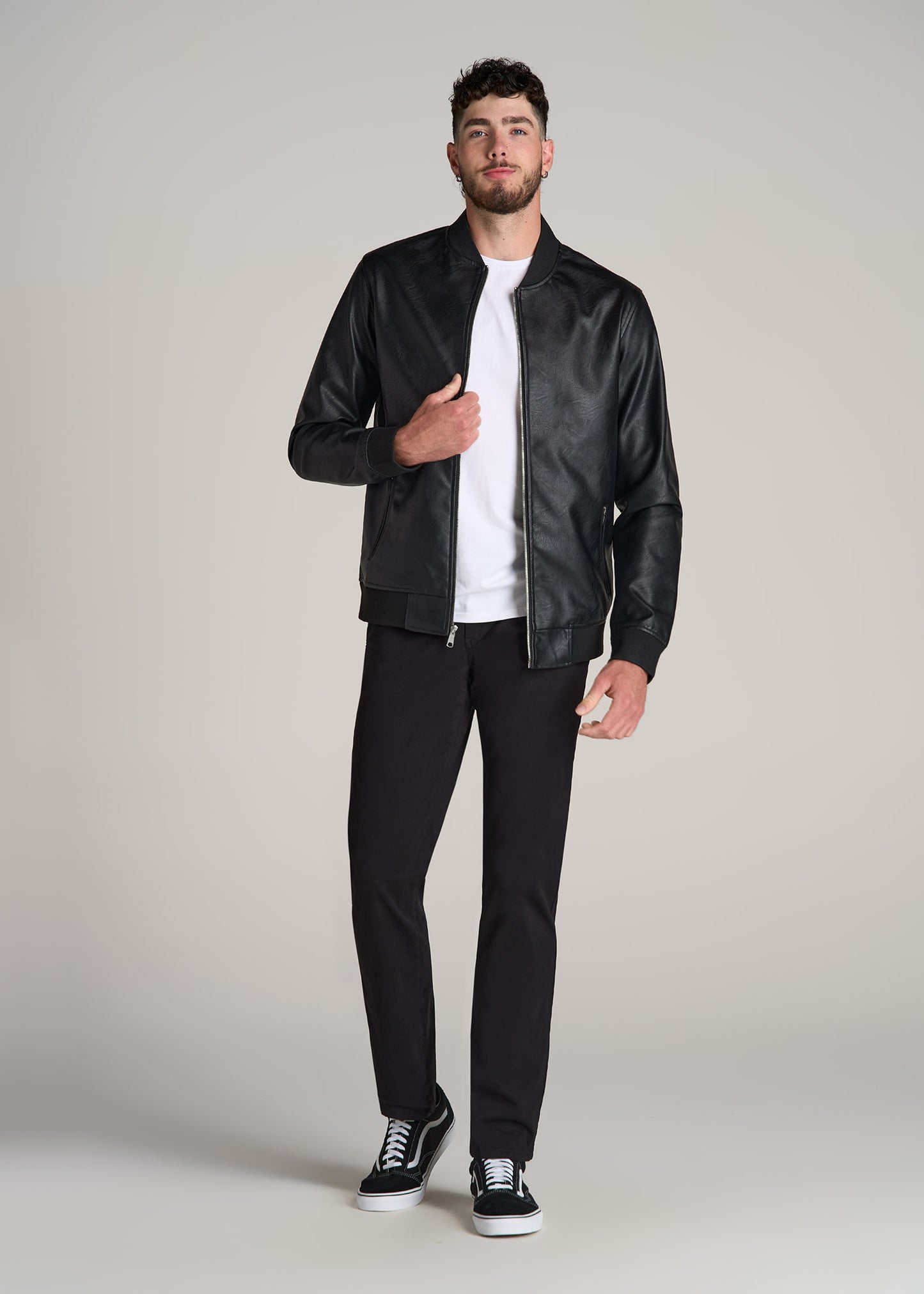 American-Tall-Men-Faux-Leather-Bomber-Jacket-Black-full