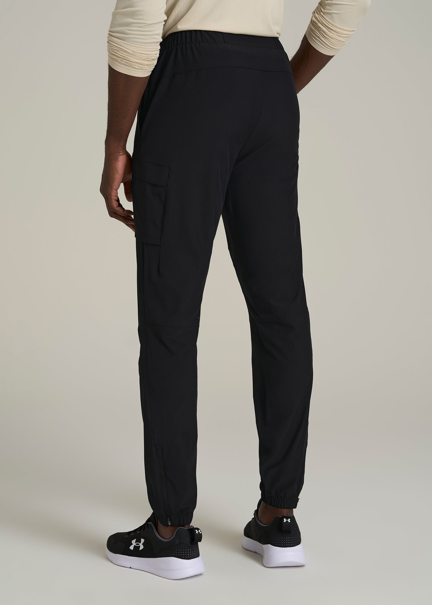 Featherweight Cargo Training Jogger for Tall Men in Black