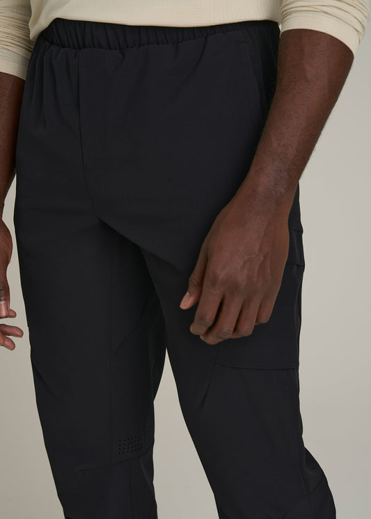 Featherweight Cargo Training Jogger for Tall Men in Black