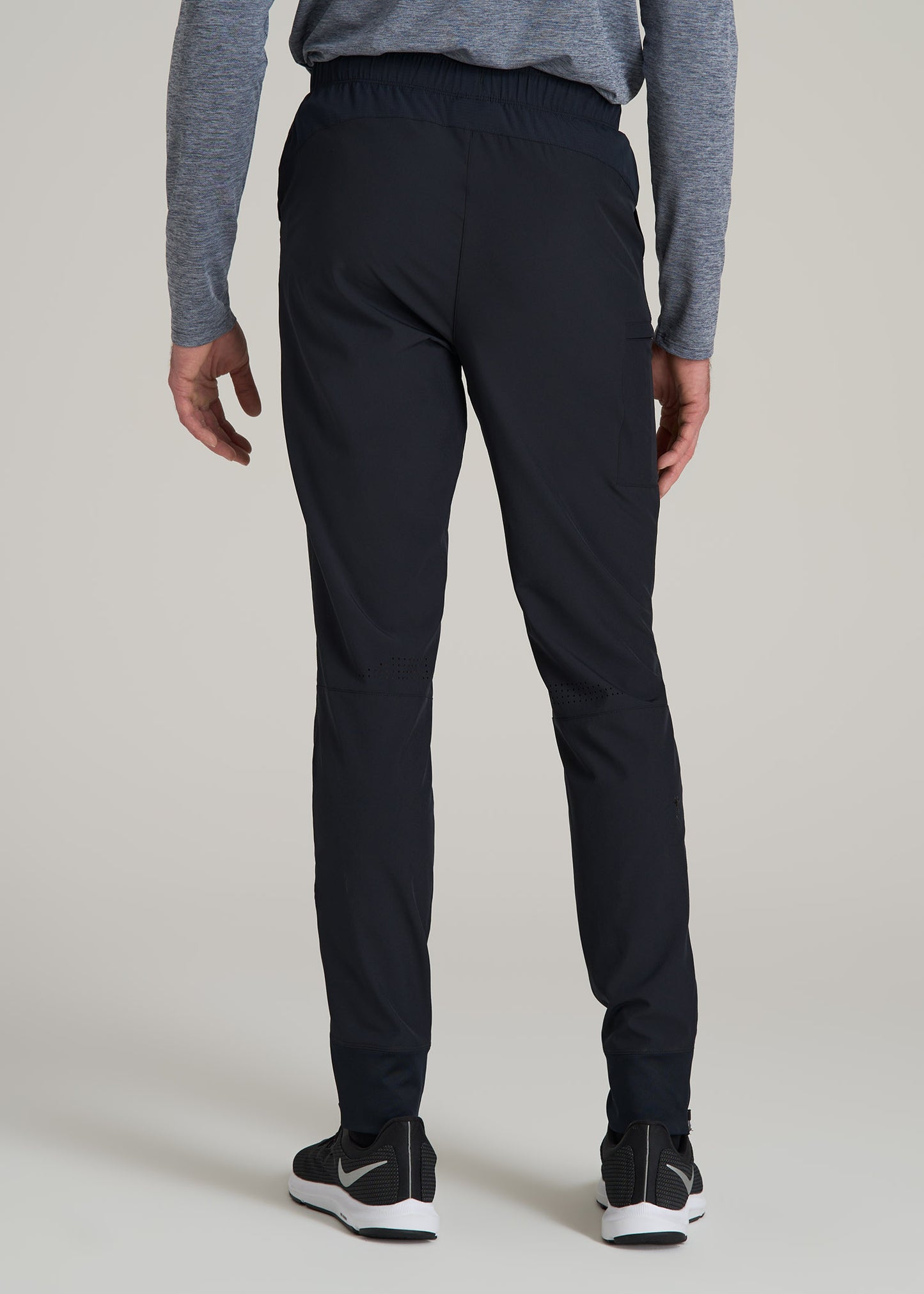 Featherweight Perforated Training Jogger for Tall Men in Black