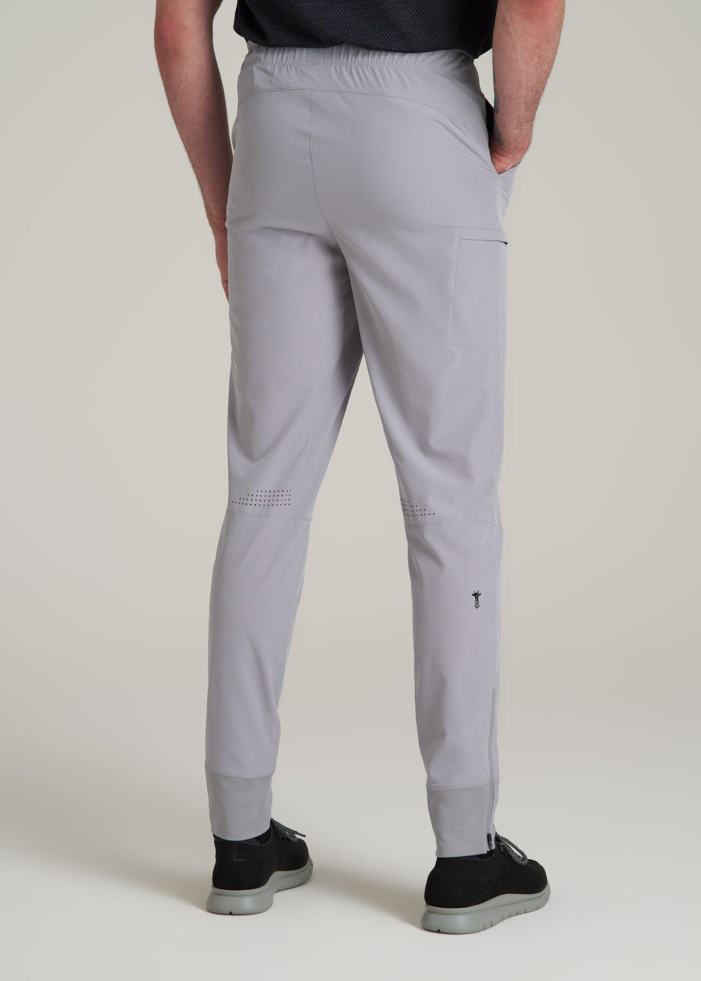 Featherweight Perforated Training Jogger for Tall Men in Light Grey