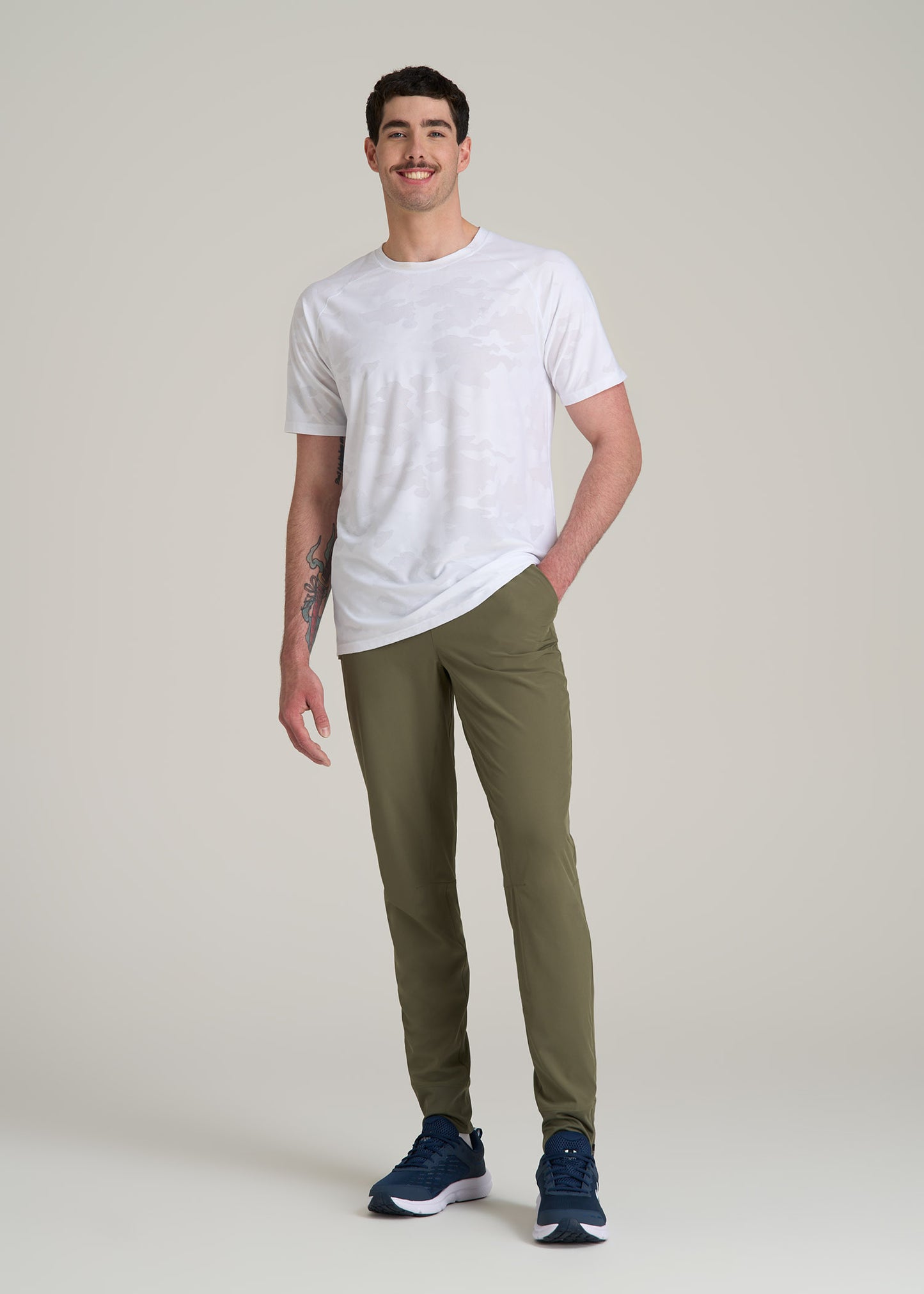 Featherweight Perforated Training Jogger for Tall Men in Olive