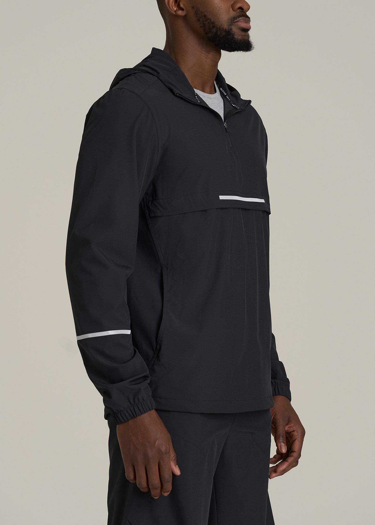 Featherweight Packable Anorak for Tall Men in Black