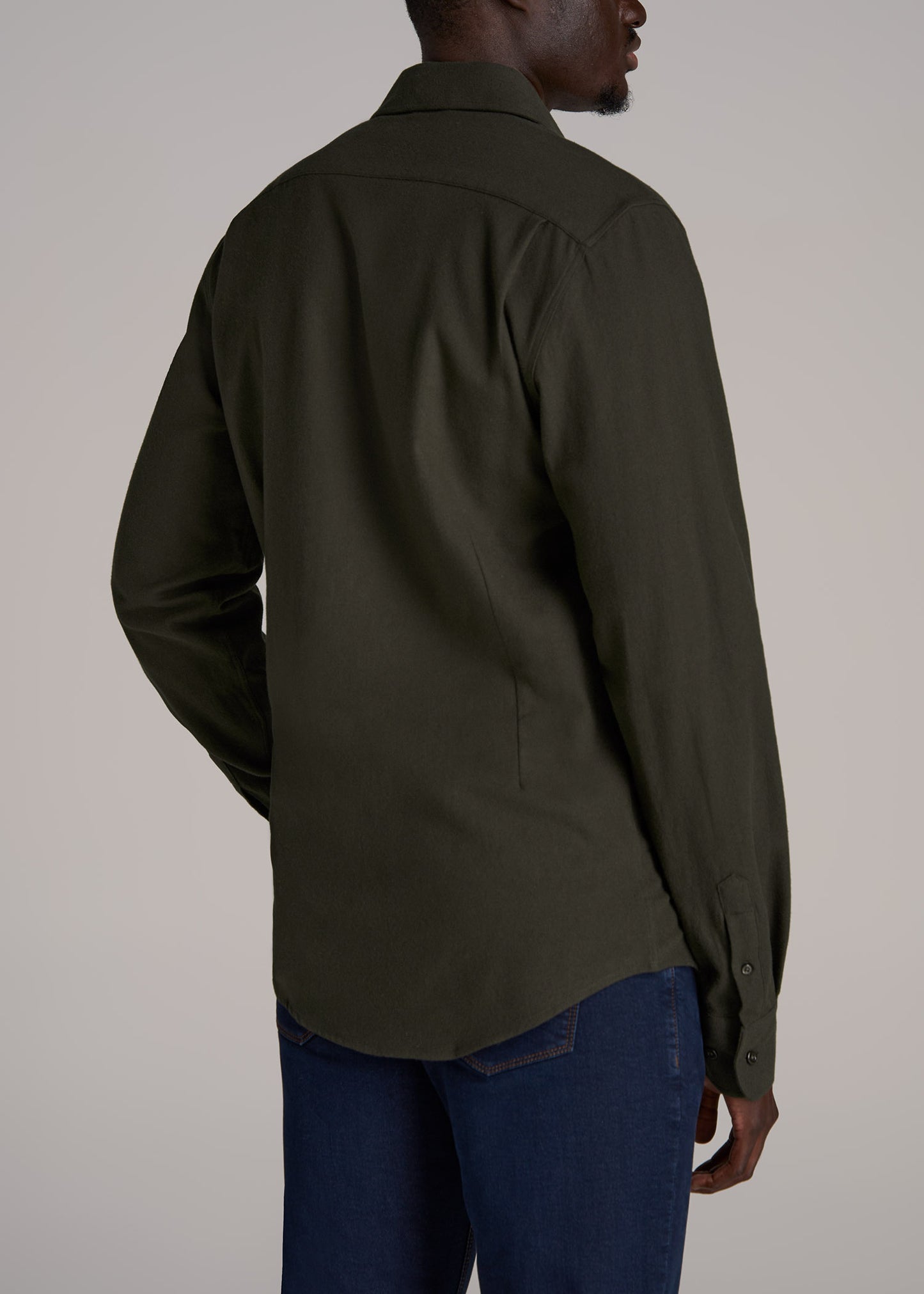 Nelson Flannel Shirt for Tall Men in Hunter Green