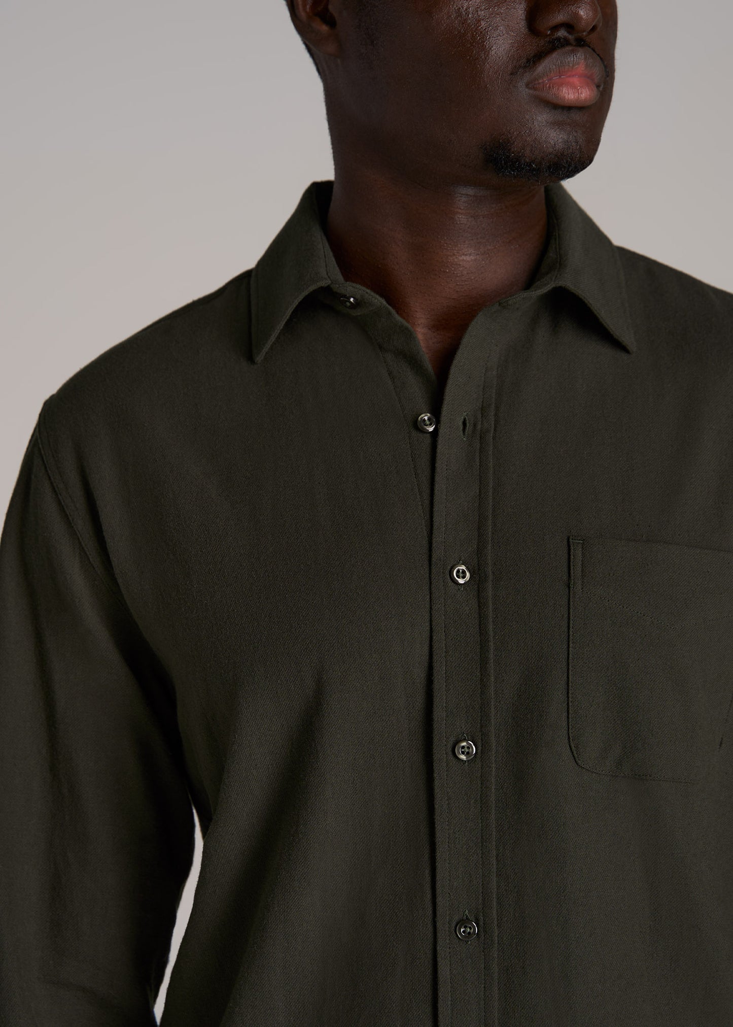 Nelson Flannel Shirt for Tall Men in Hunter Green