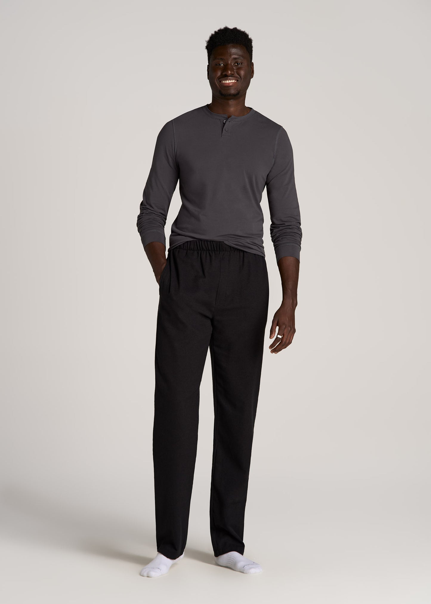 Pajama Pants for Tall Men in Charcoal Mix