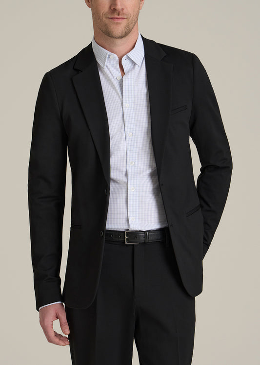 Flex Tech Suit Jacket for Tall Men in Black