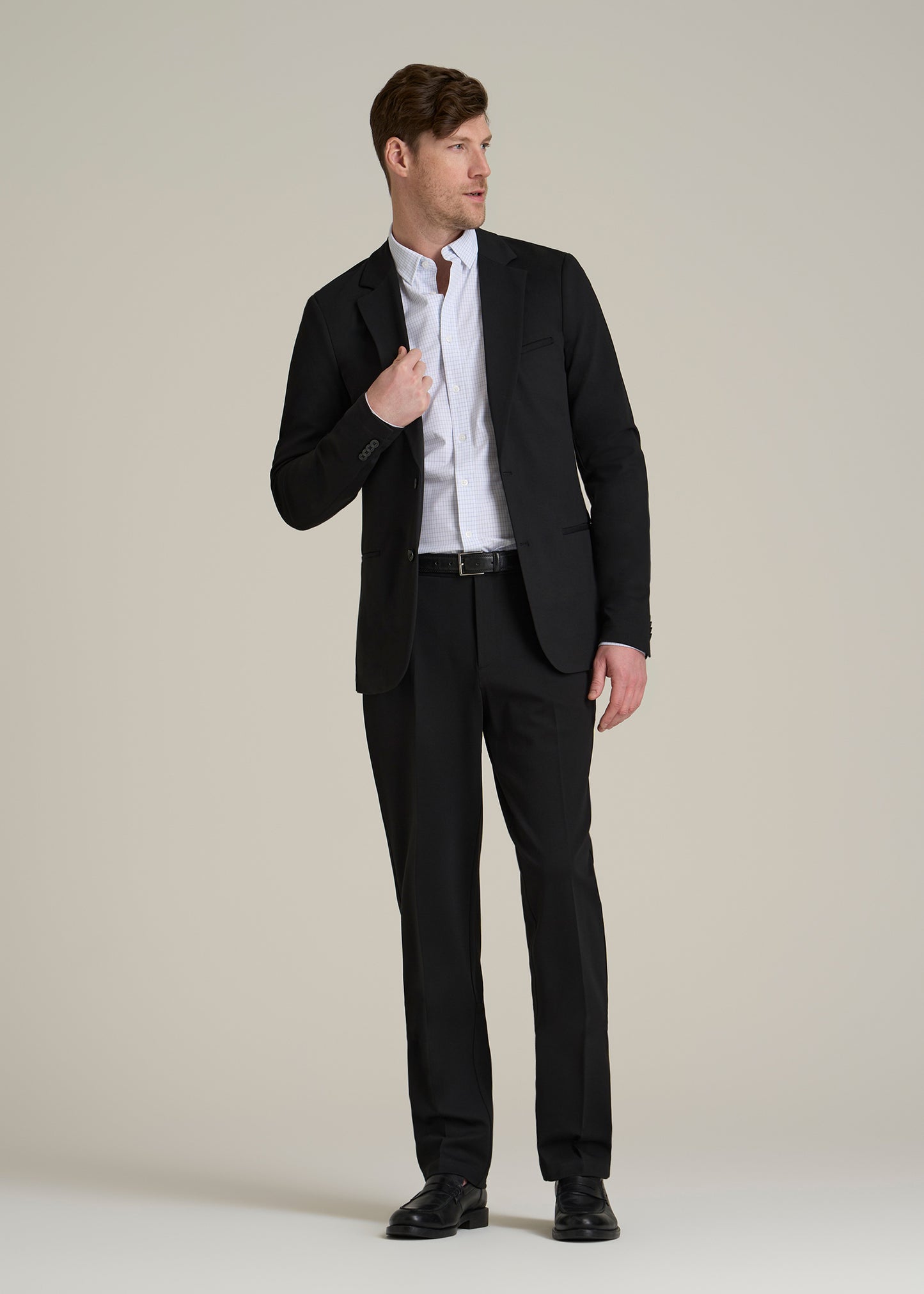 Flex Tech Suit Jacket for Tall Men in Black