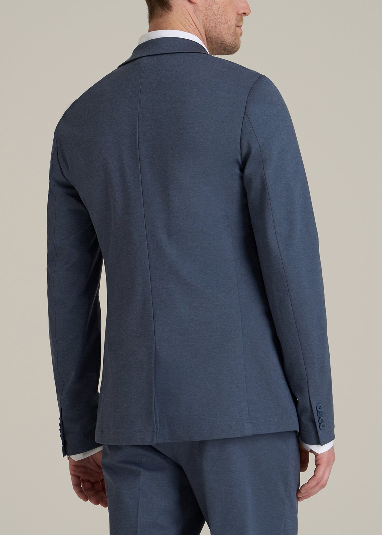 Flex Tech Suit Jacket for Tall Men in Medium Blue Nailhead