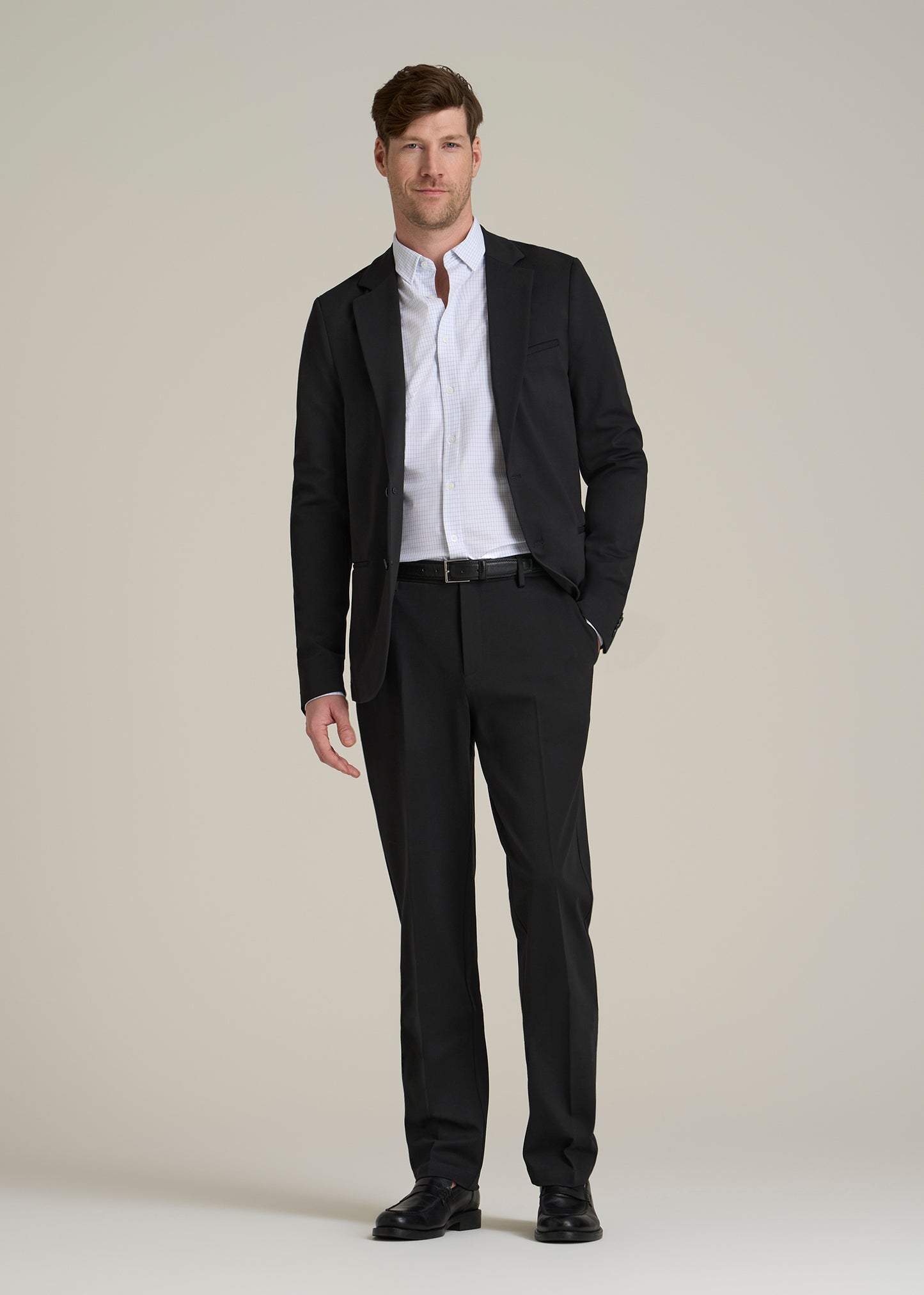 Flex Tech Suit Pants for Tall Men in Black