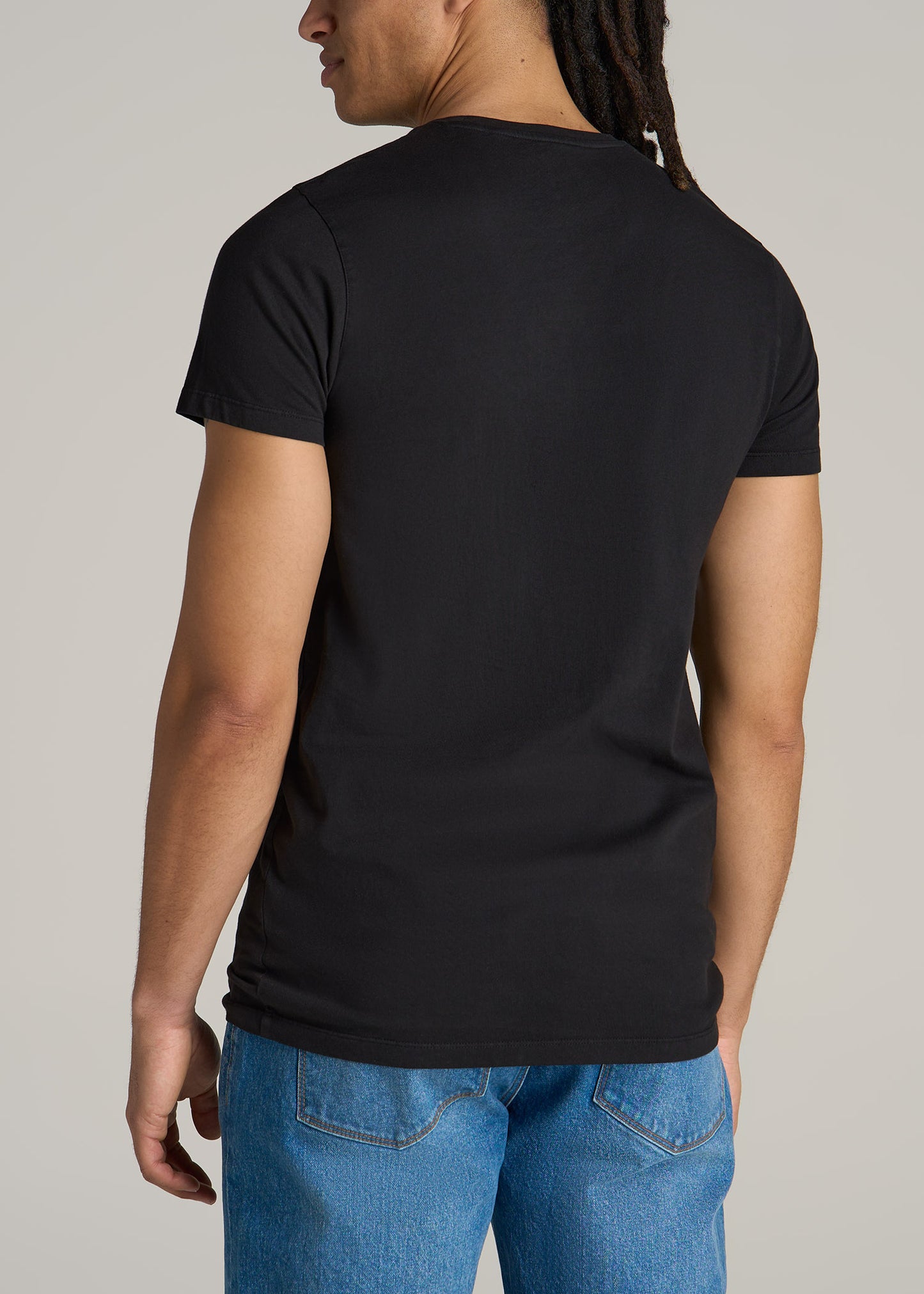 MODERN-FIT Garment Dyed Cotton Men's Tall T-Shirt in Black