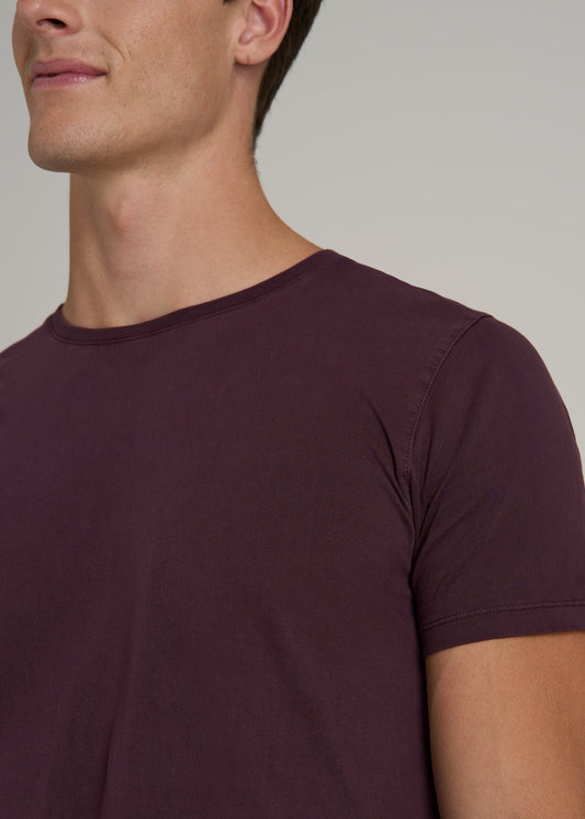 MODERN-FIT Garment Dyed Cotton Men's Tall T-Shirt in Deep Purple