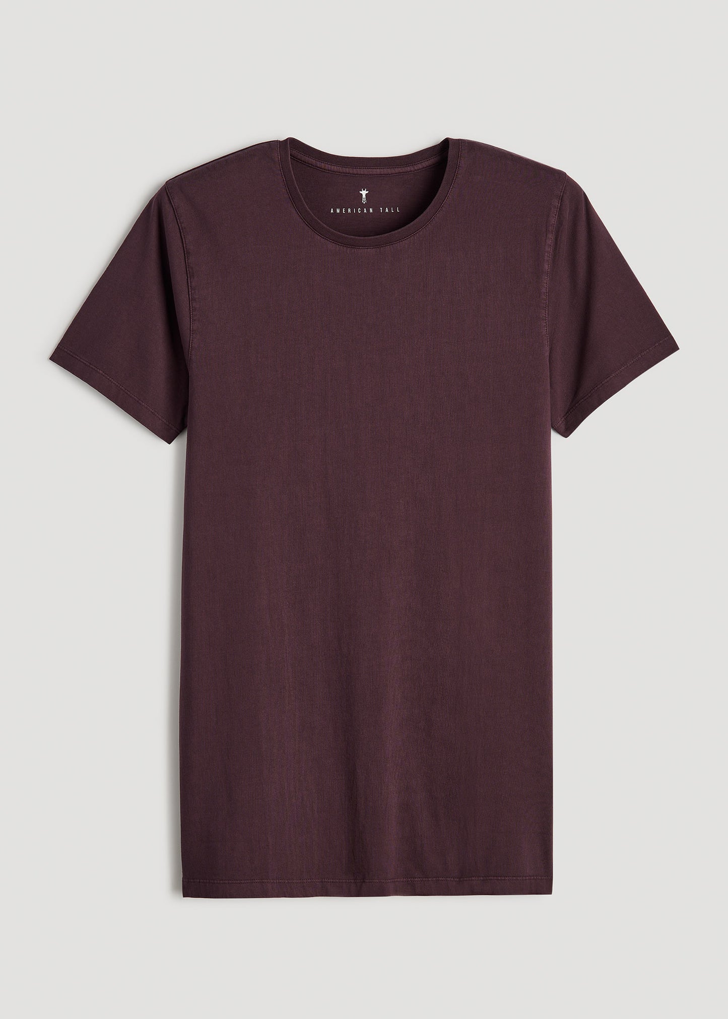 MODERN-FIT Garment Dyed Cotton Men's Tall T-Shirt in Deep Purple