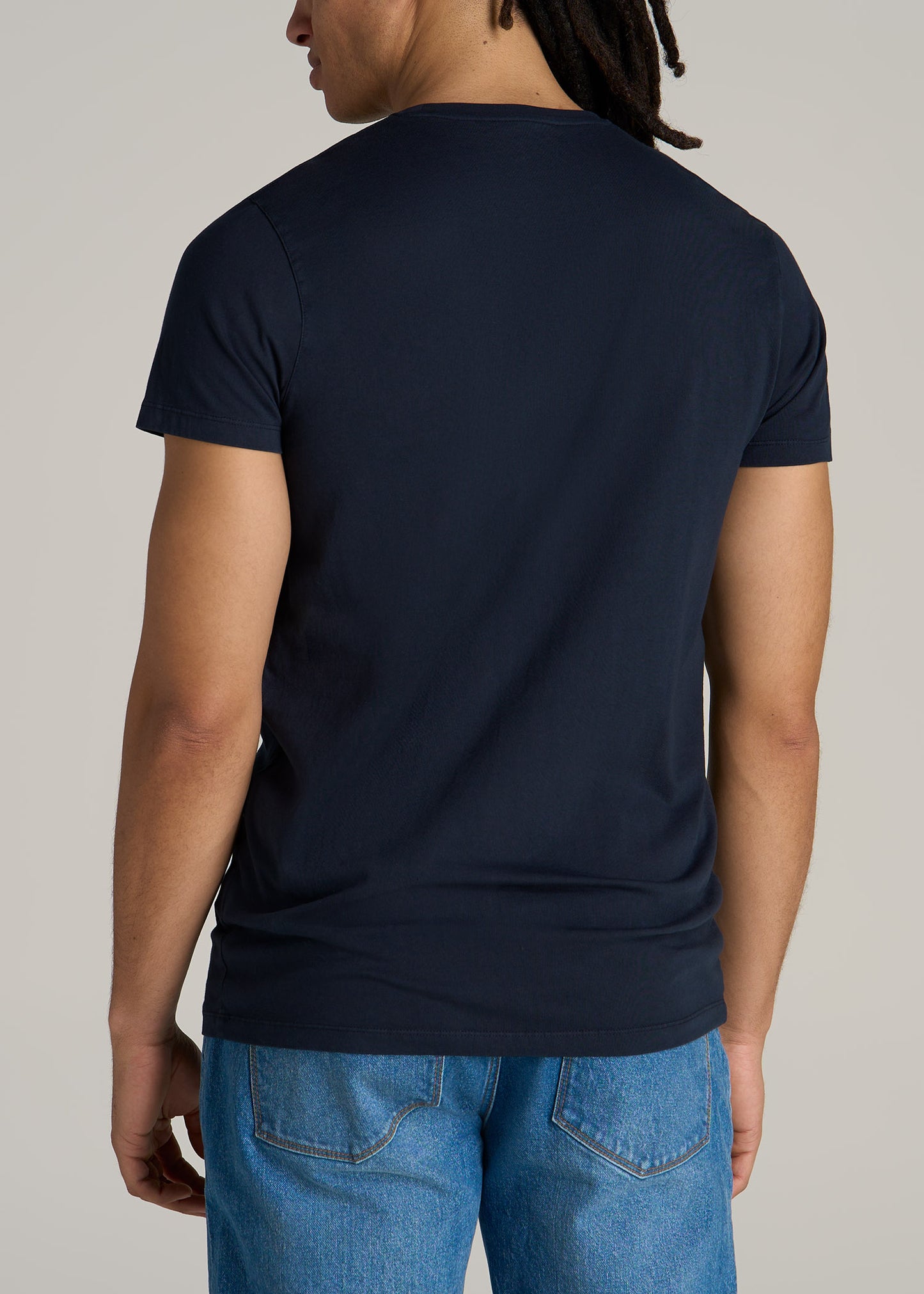 MODERN-FIT Garment Dyed Cotton Men's Tall T-Shirt in Evening Blue