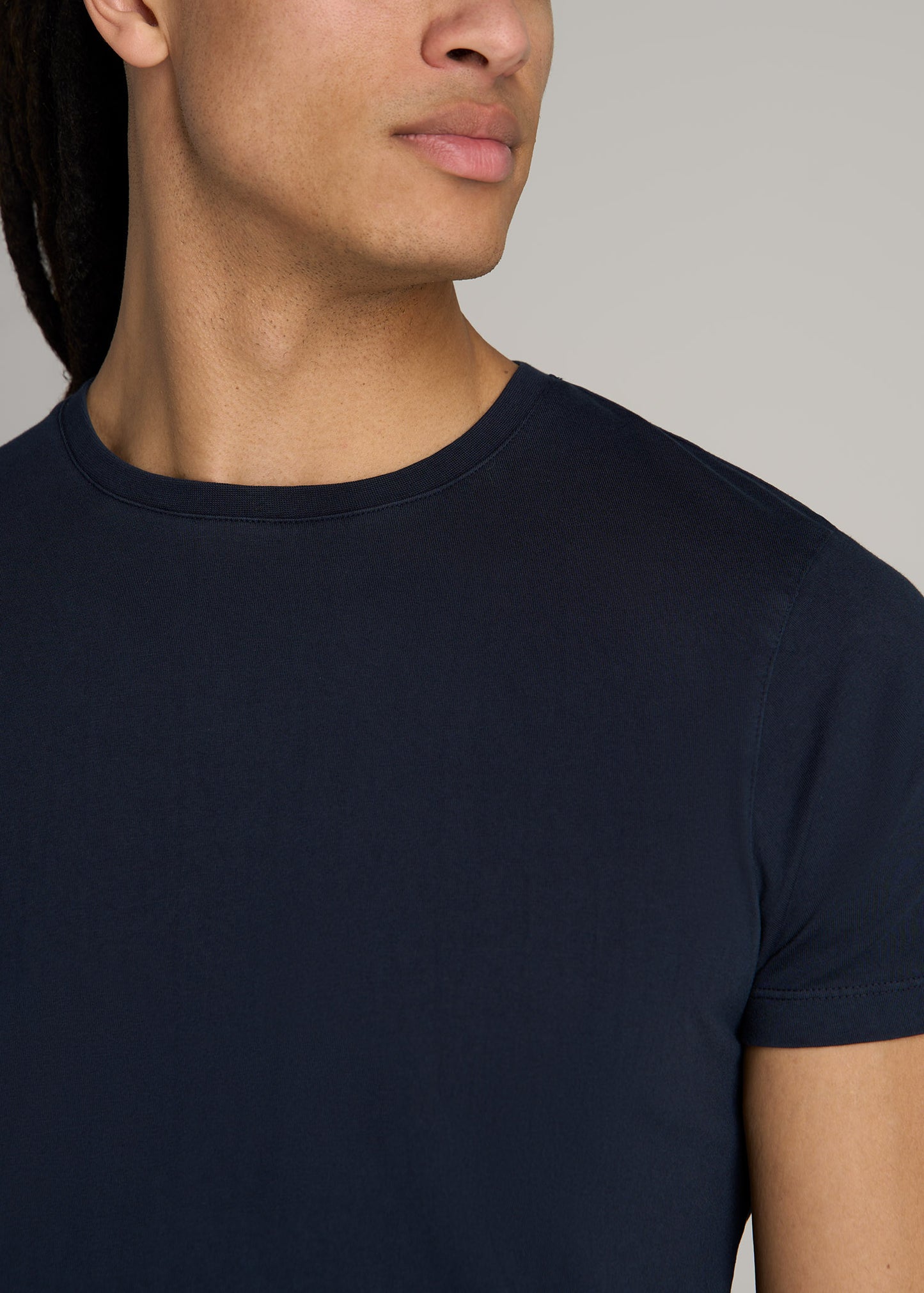 MODERN-FIT Garment Dyed Cotton Men's Tall T-Shirt in Evening Blue