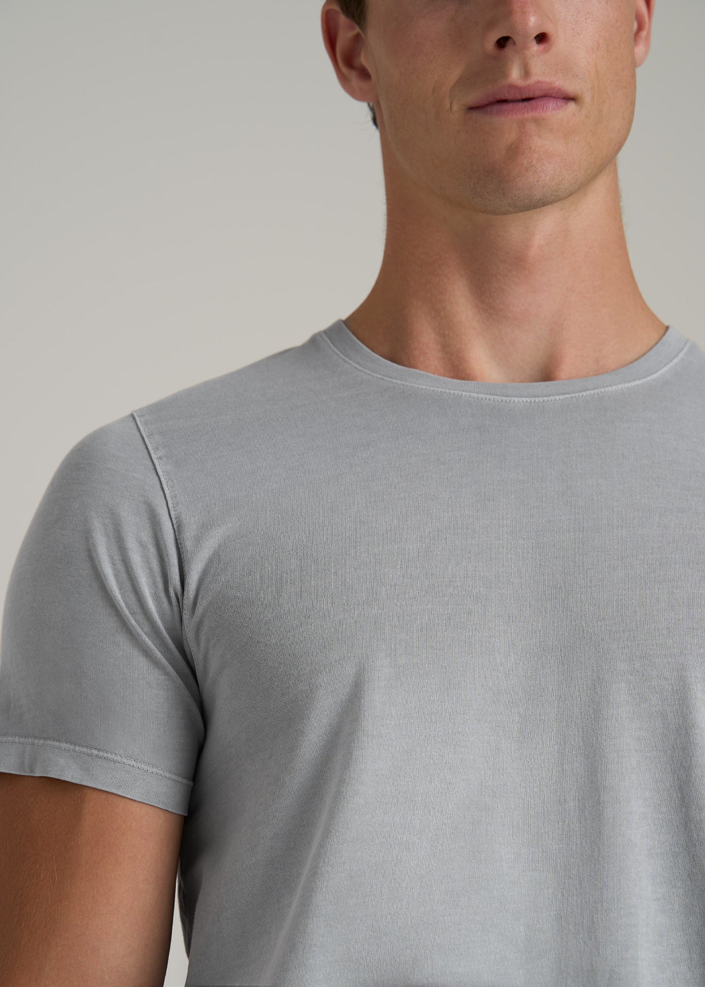 MODERN-FIT Garment Dyed Cotton Men's Tall T-Shirt in Sustained Grey