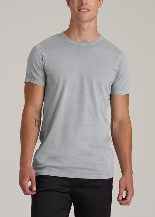 MODERN-FIT Garment Dyed Cotton Men's Tall T-Shirt in Sustained Grey