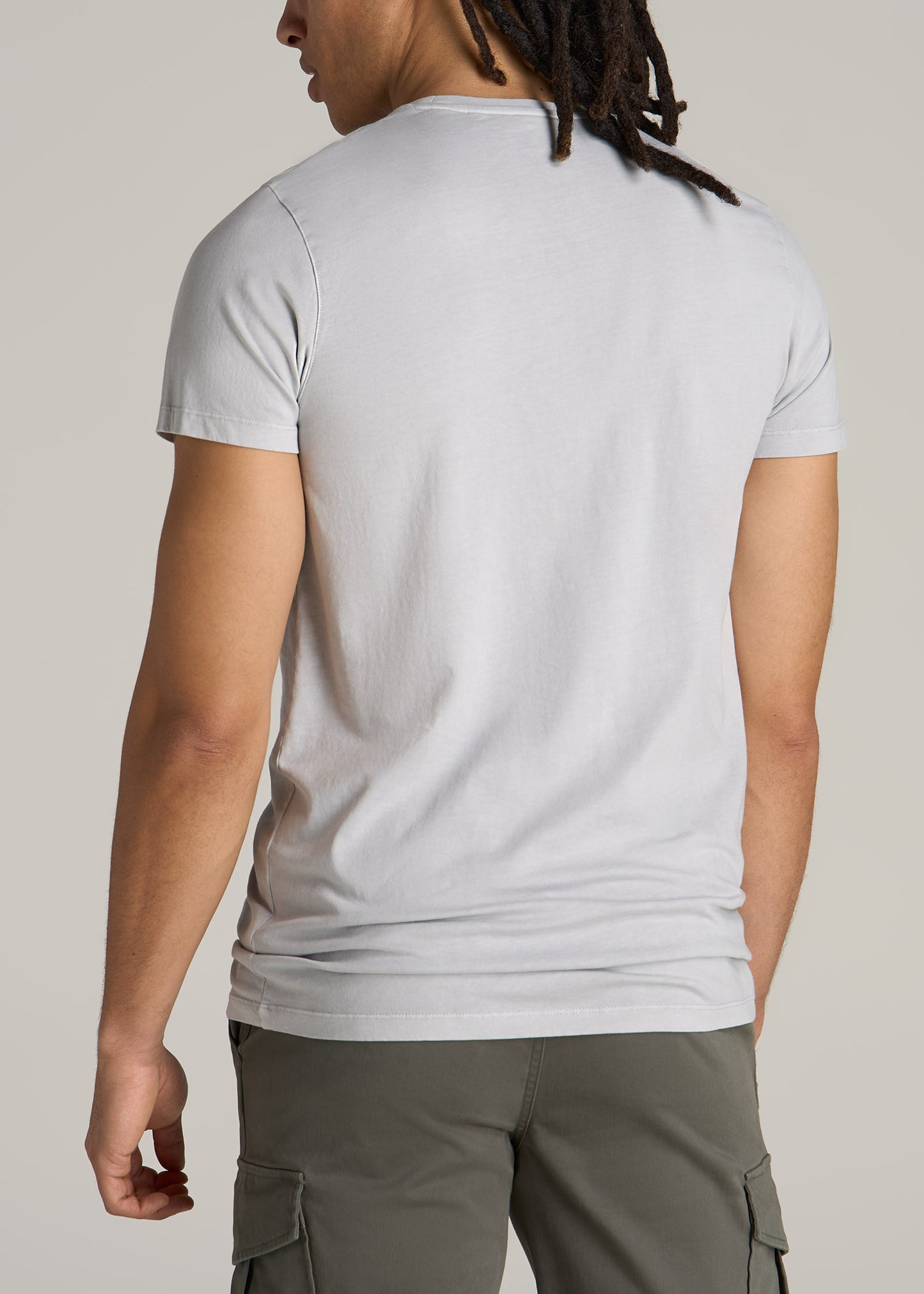 MODERN-FIT Garment Dyed Cotton Men's Tall T-Shirt in Vapor Grey