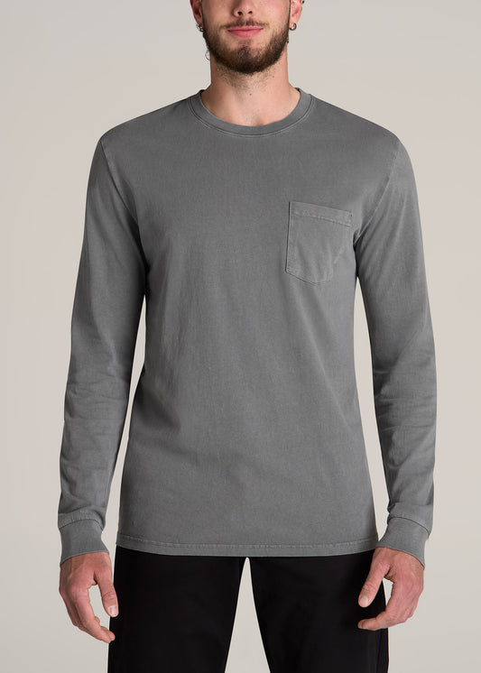 American-Tall-Men-Garment-Dyed-Long-Sleeve-Pocket-Tee-Slate-Front