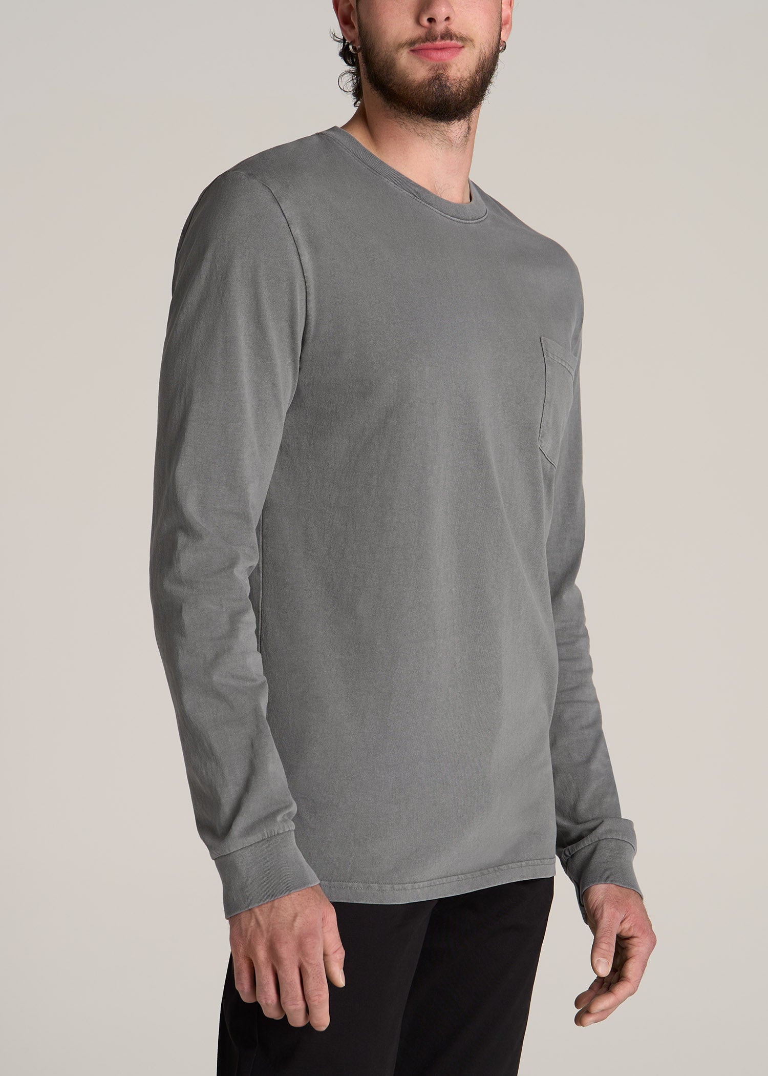 American-Tall-Men-Garment-Dyed-Long-Sleeve-Pocket-Tee-Slate-Side