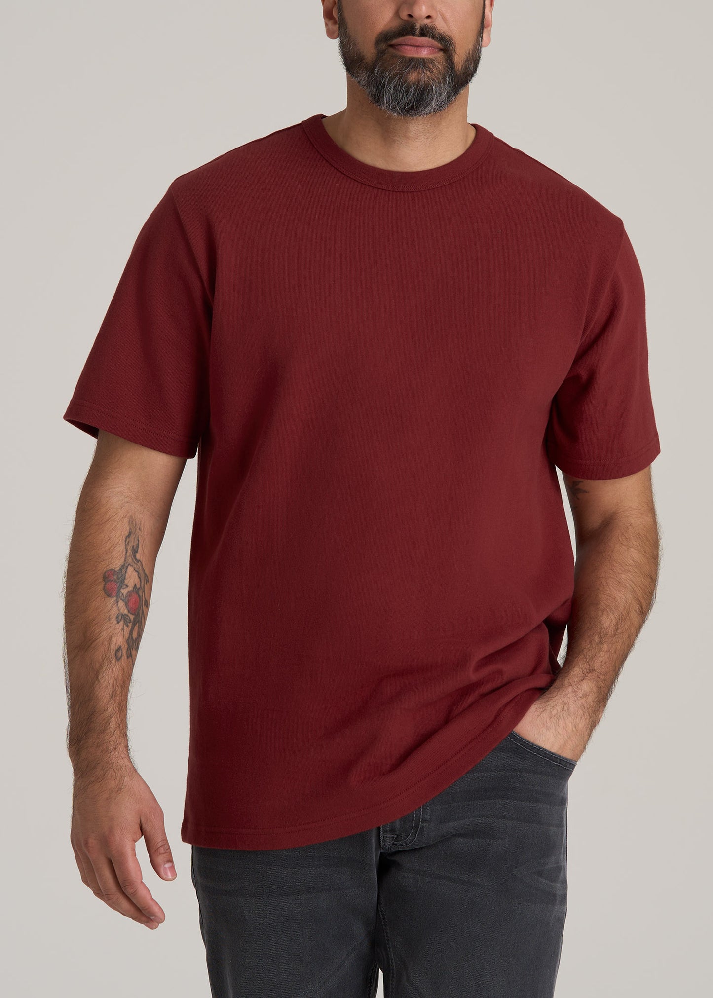 LJ&S Heavyweight RELAXED-FIT Tall Tee in Sumac Red