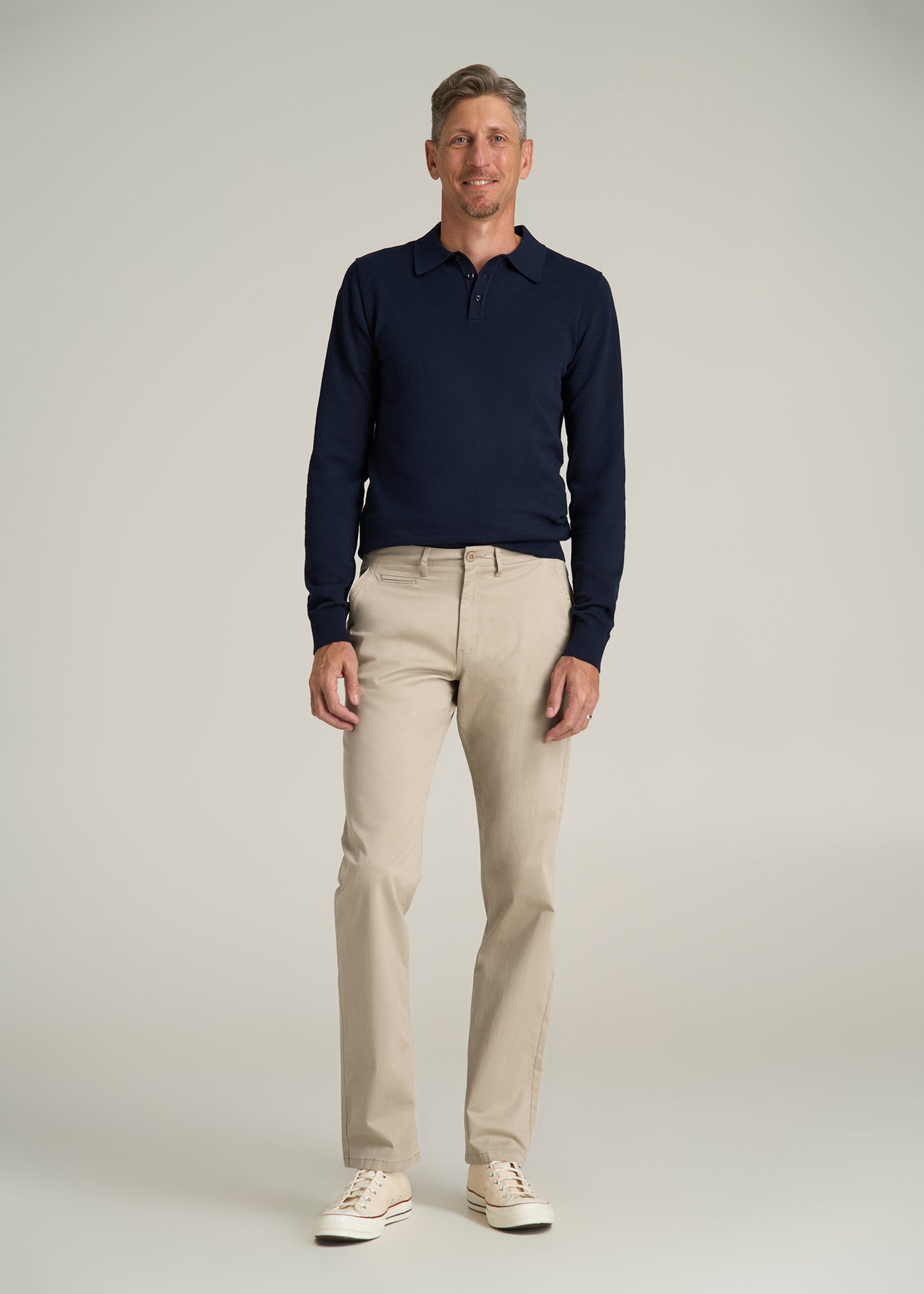 J1 STRAIGHT Leg Chinos in Desert Khaki - Pants for Tall Men